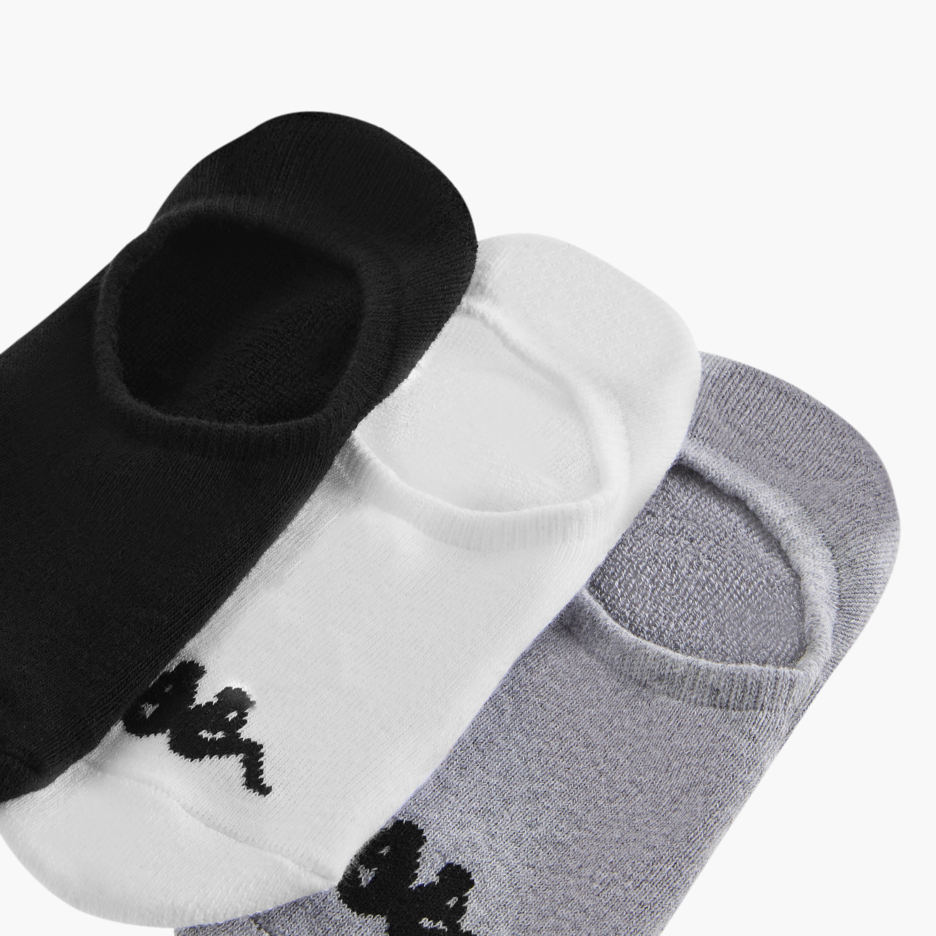 طقم جوارب مخفية بطبعات شعار كابا - 3 أزواج-women-socksandstockings-image-4