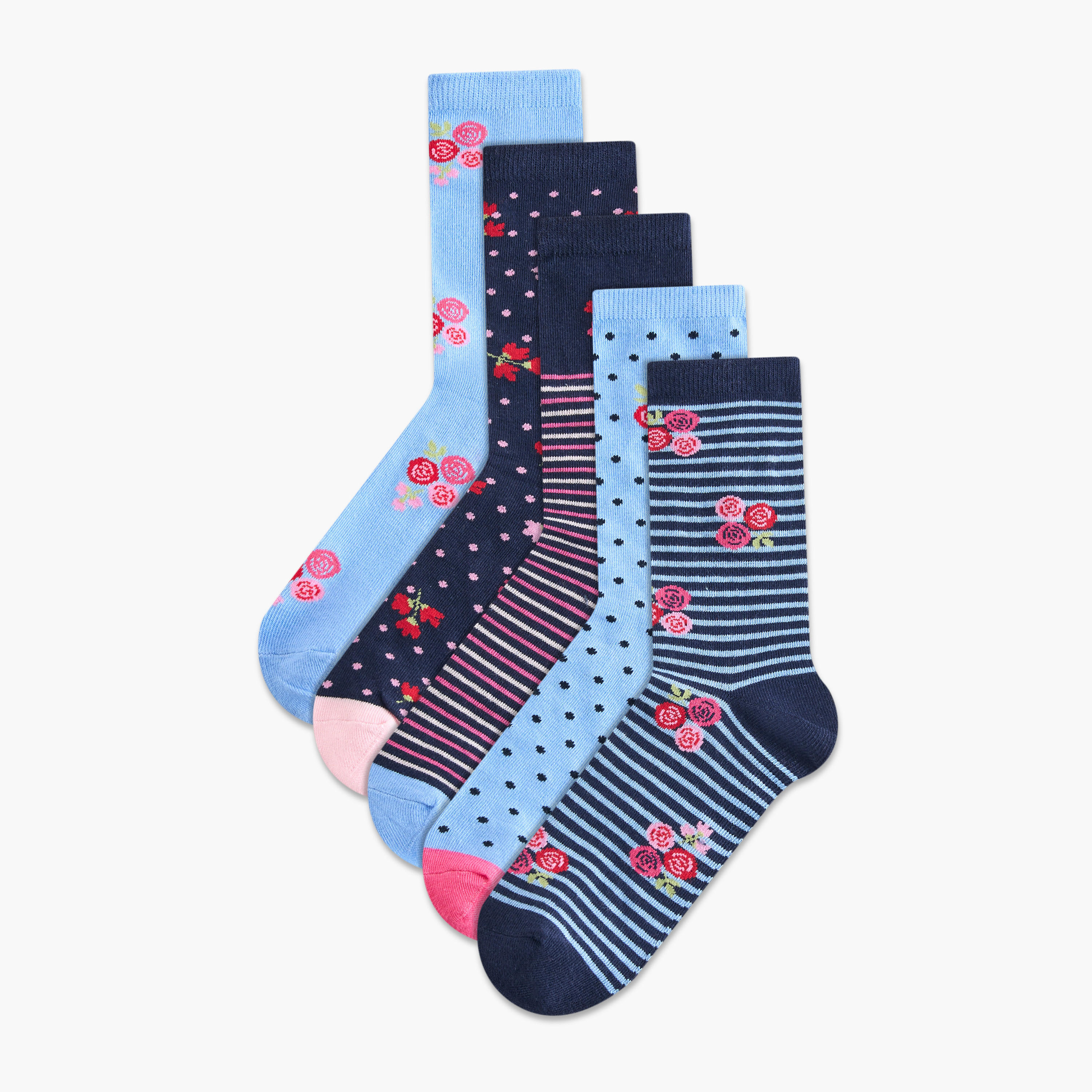 Set of 5 - Printed Socks-women-socksandstockings-image-1