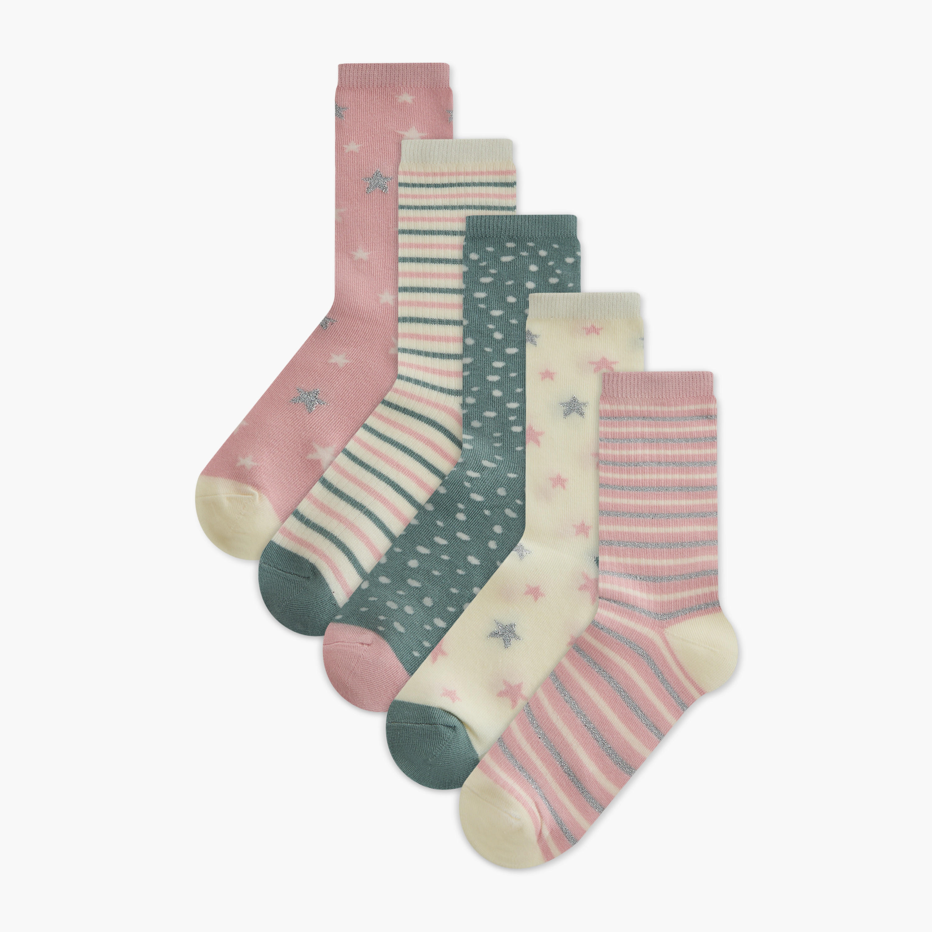 Pack of 5 - Assorted Crew Length Socks-women-socksandstockings-image-1