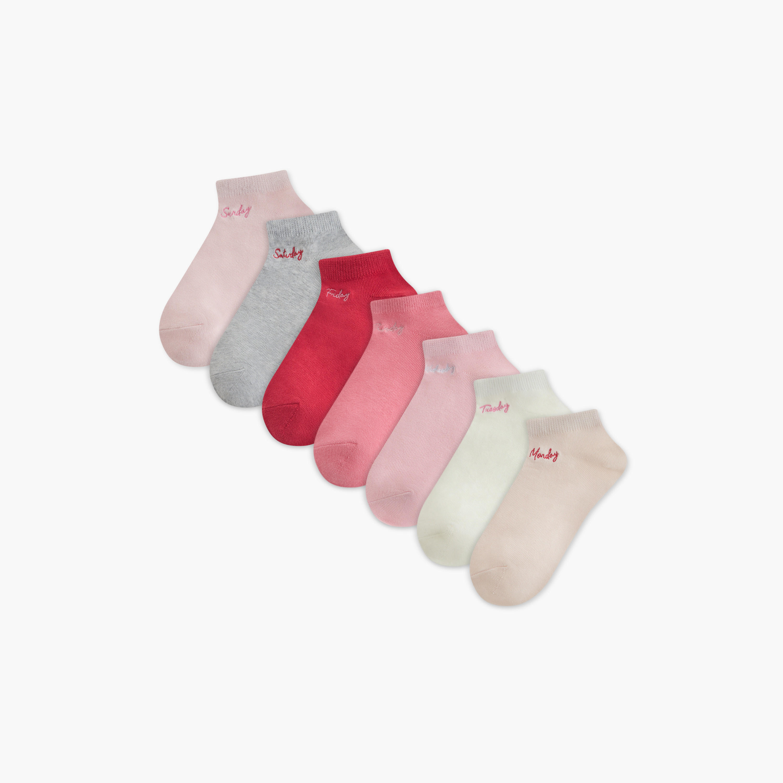 طقم جوارب بطول الكاحل 7 أزواج متنوعة-women-socksandstockings-image-1