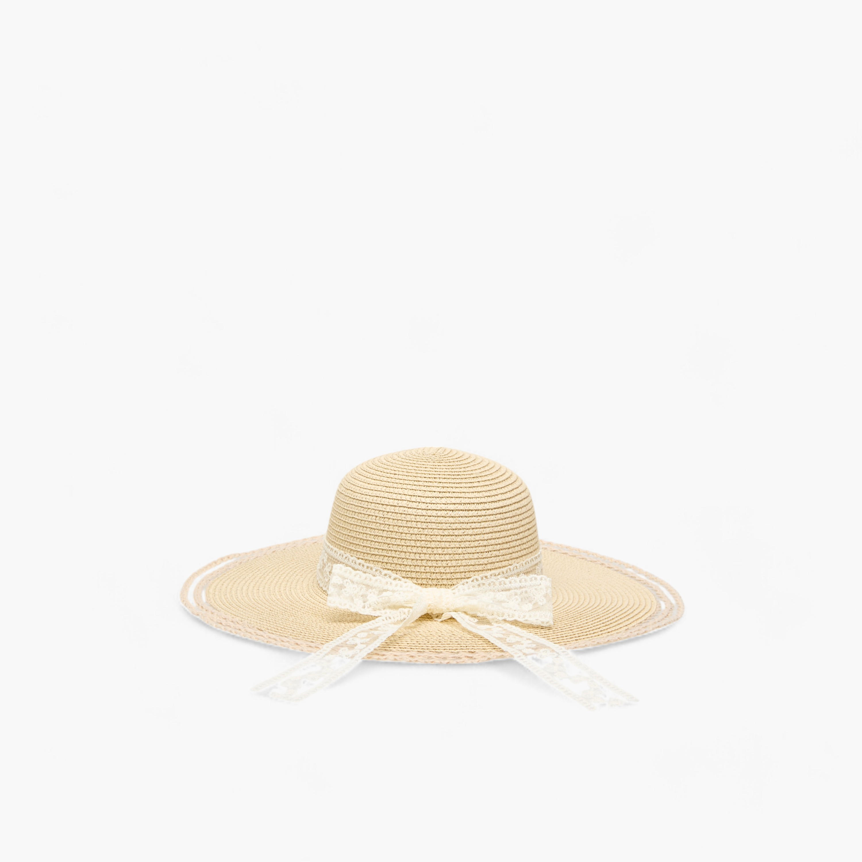 قبعة خيزران بزينة فيونكة-women-clothingaccessories-capsandhats-image-1
