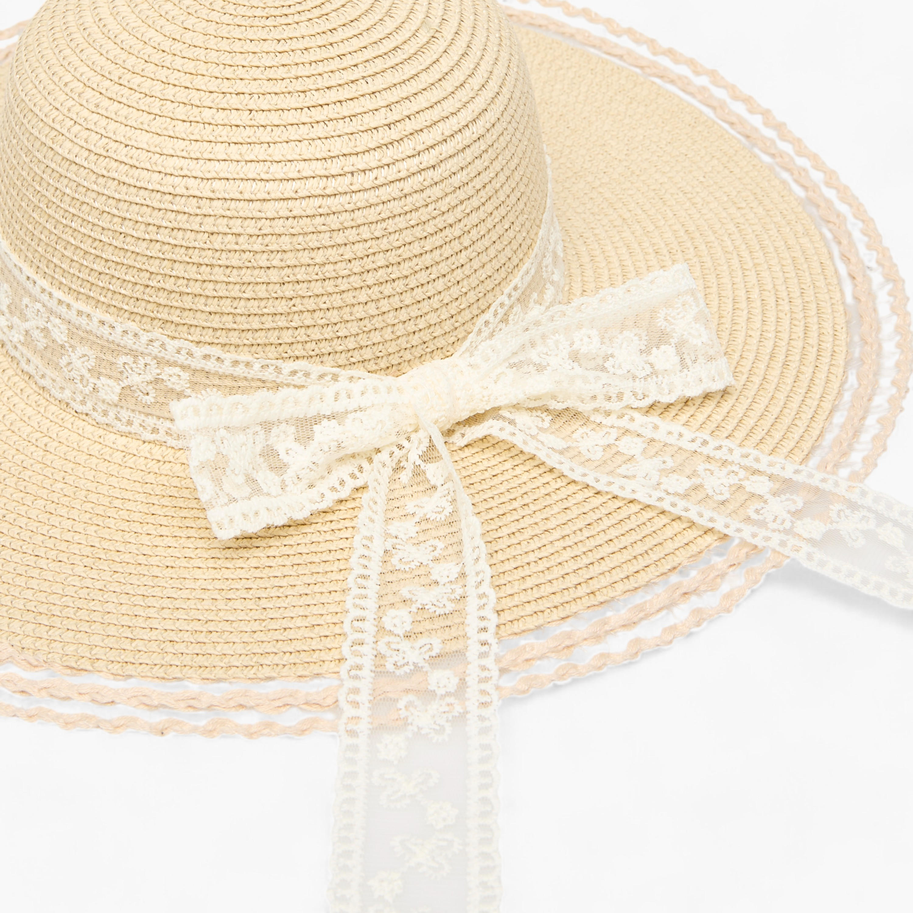 قبعة خيزران بزينة فيونكة-women-clothingaccessories-capsandhats-image-4