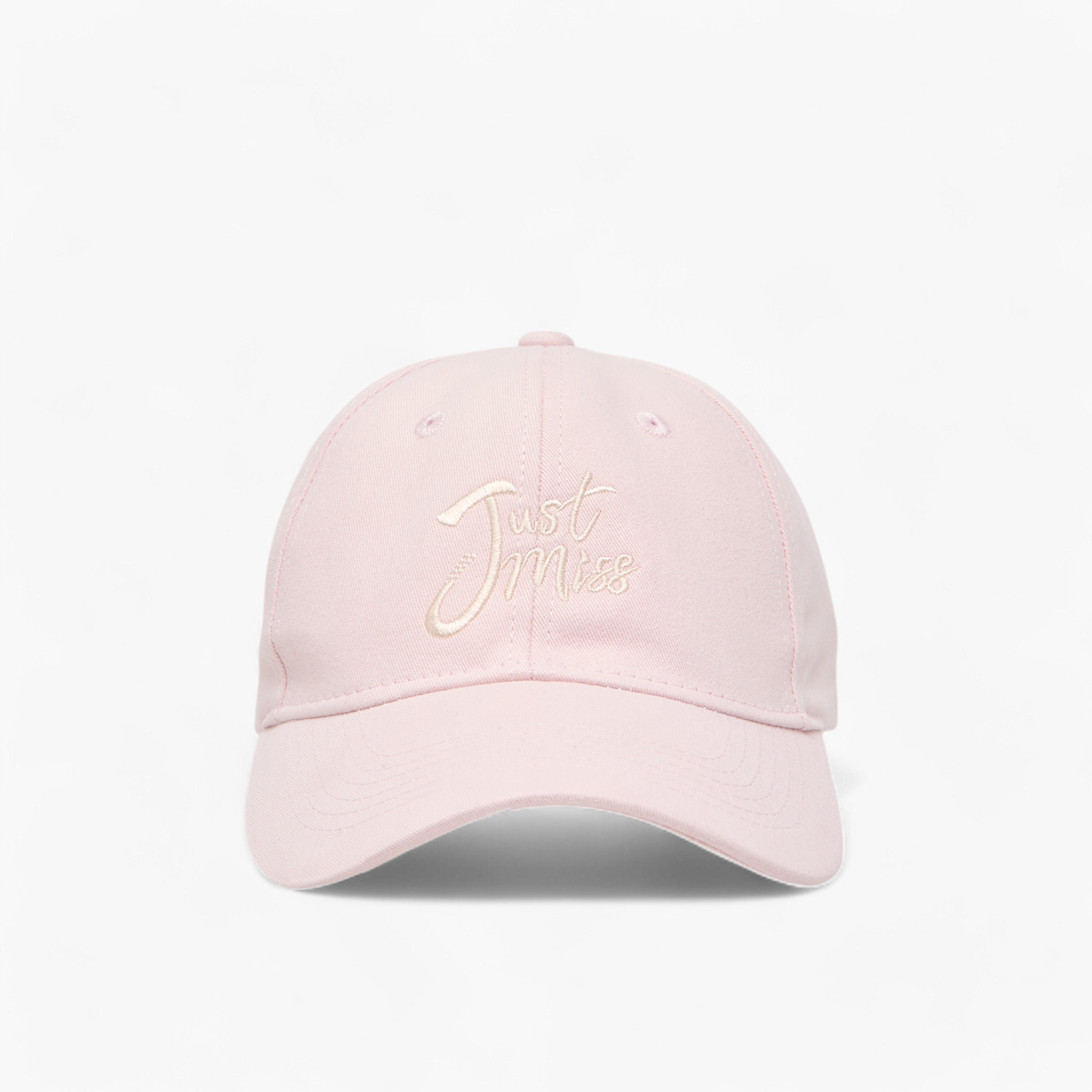 Embroidered Cap with Buckled Strap Closure-women-clothingaccessories-capsandhats-image-1