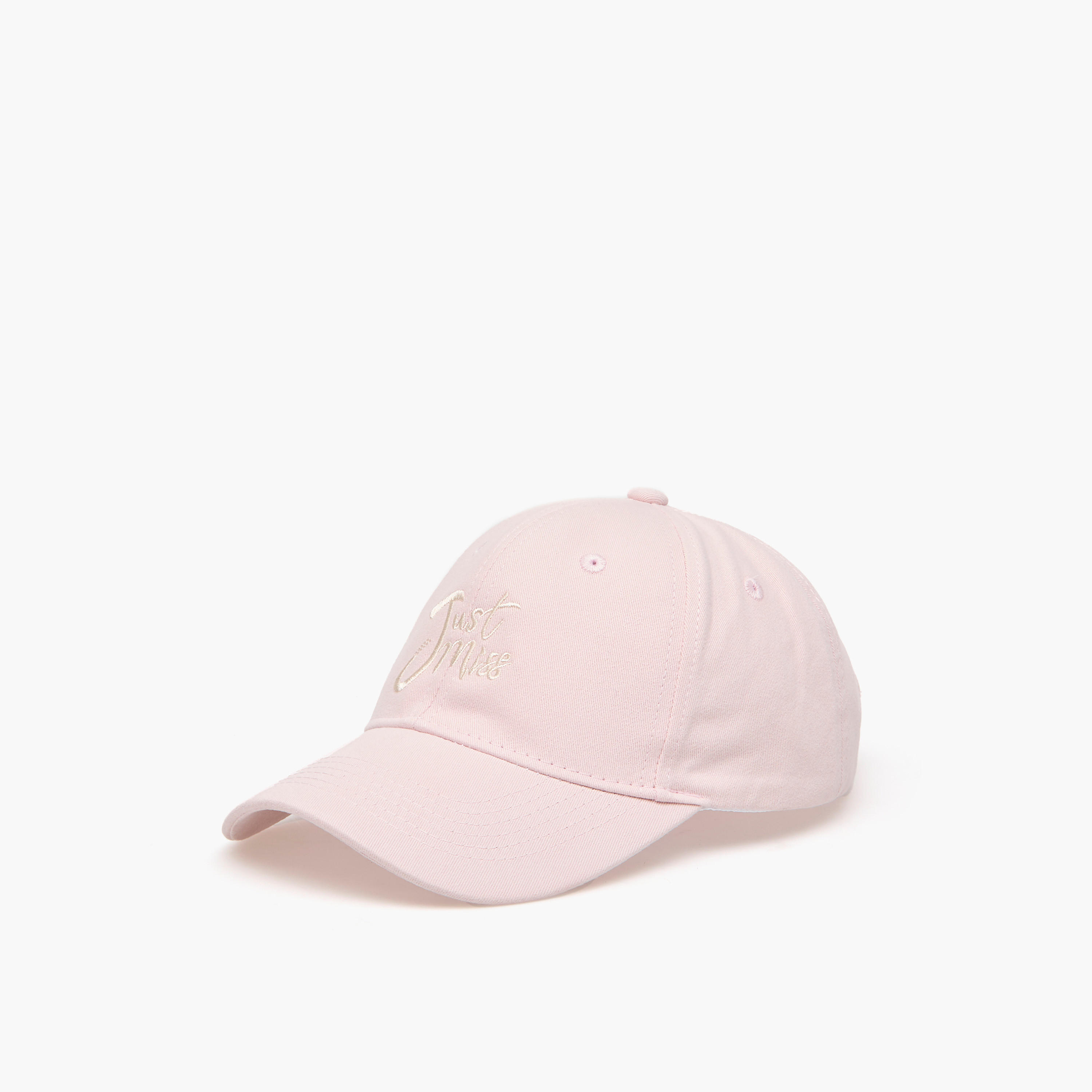 Embroidered Cap with Buckled Strap Closure-women-clothingaccessories-capsandhats-image-3