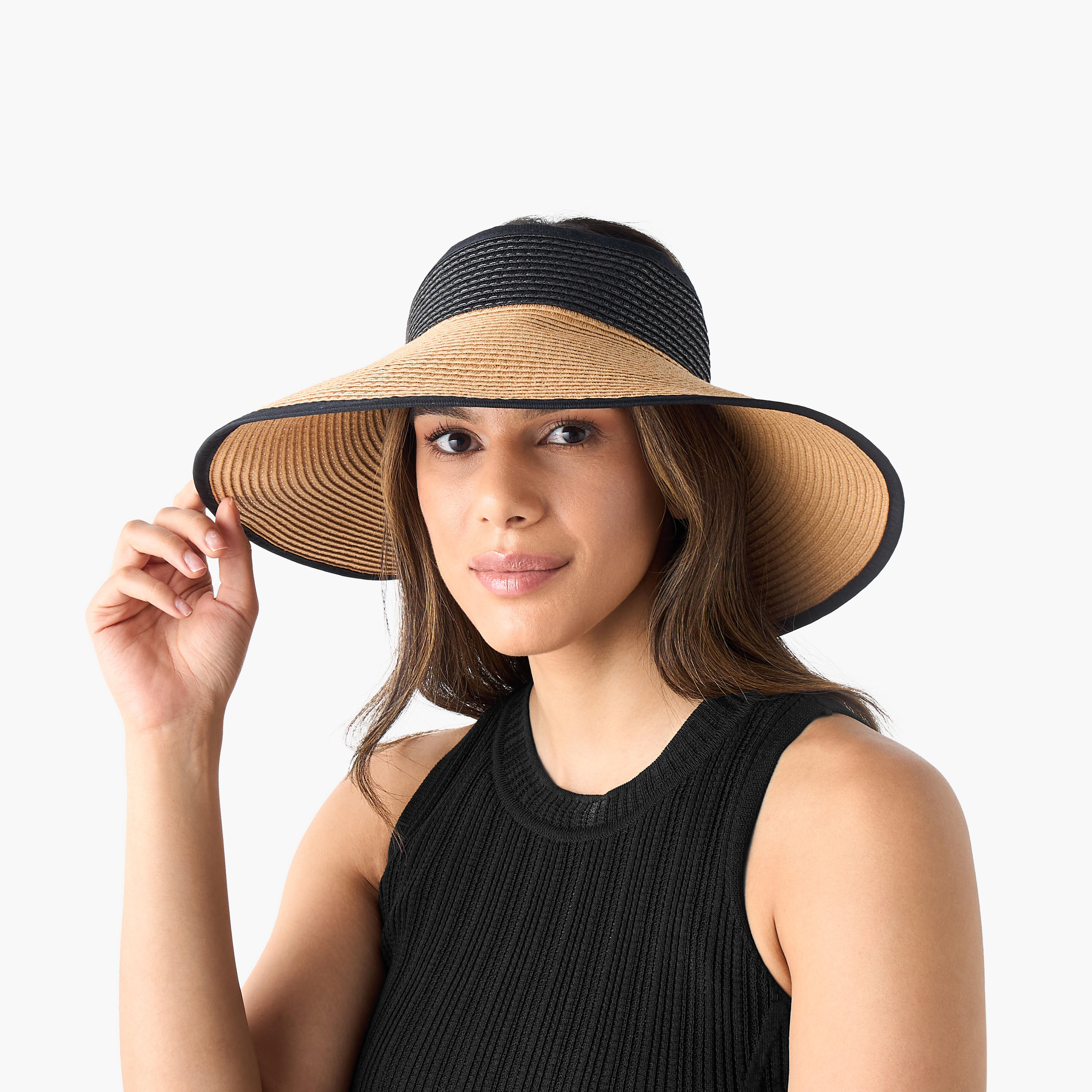 Textured Visor Hat-women-clothingaccessories-capsandhats-image-2