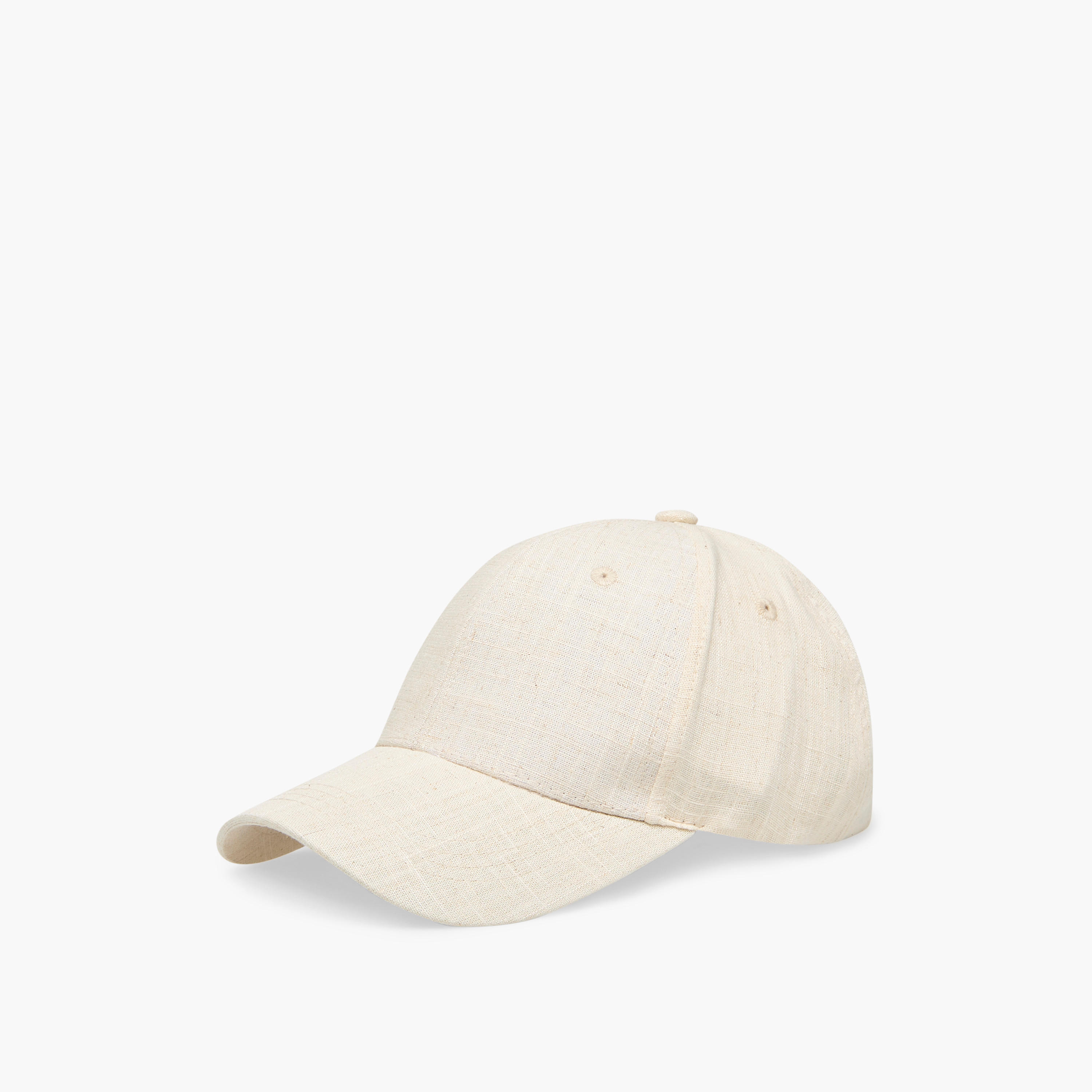 Textured Cap with Buckled Strap Closure-women-clothingaccessories-capsandhats-image-3