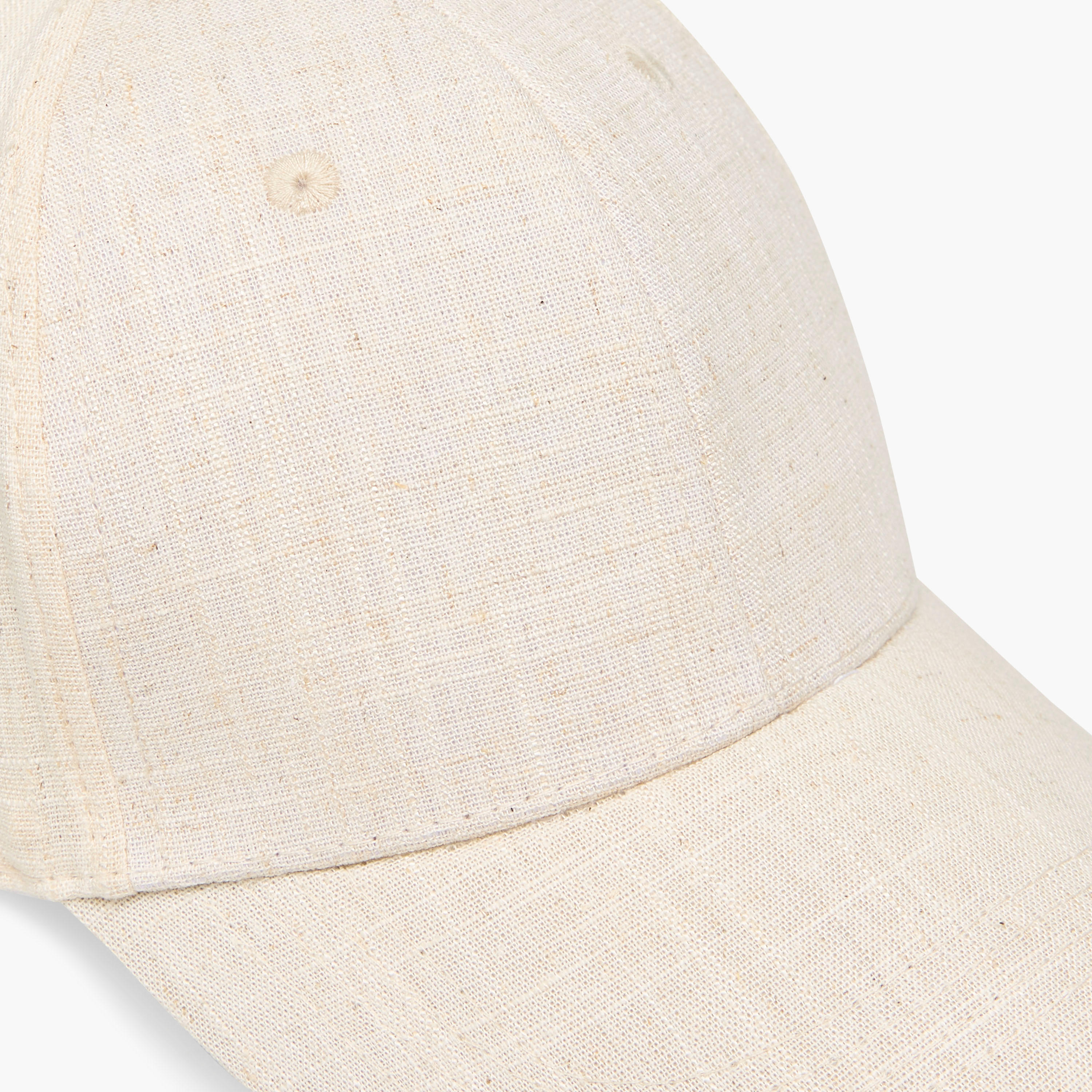 Textured Cap with Buckled Strap Closure-women-clothingaccessories-capsandhats-image-5