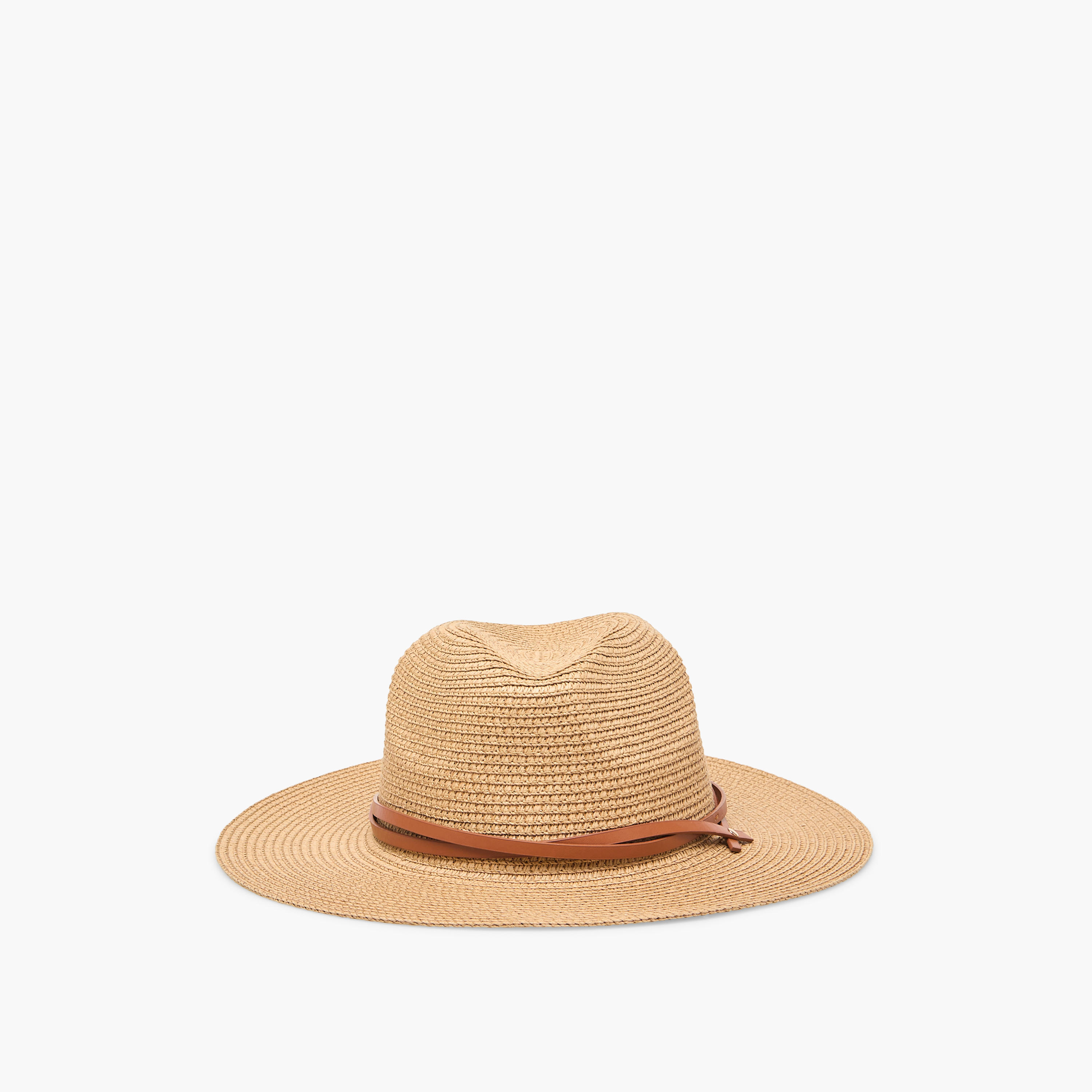 قبعة بارزة الملمس بتفاصيل حزام-women-clothingaccessories-capsandhats-image-1
