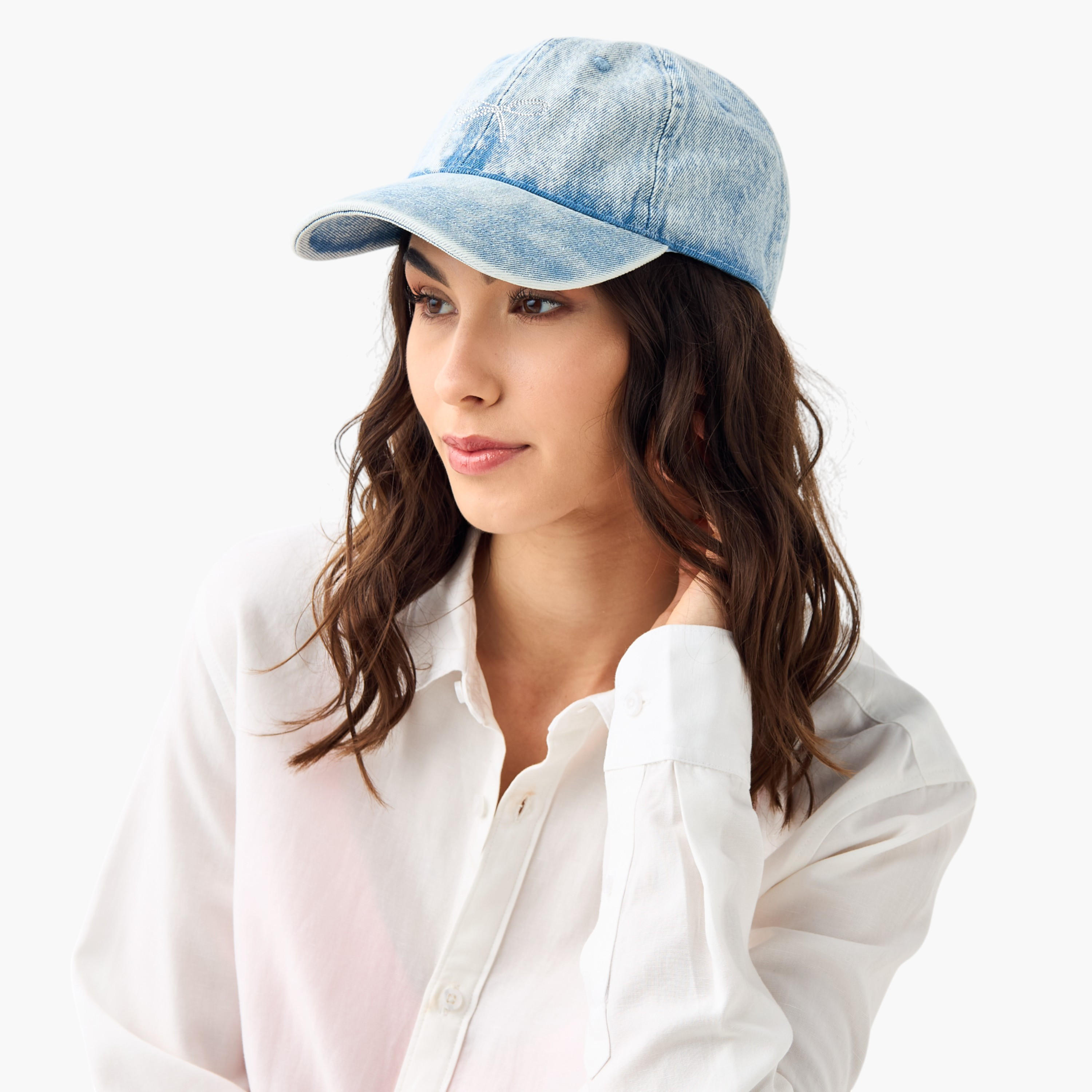 كاب دينم بحزام إغلاق بإبزيم-women-clothingaccessories-capsandhats-image-7