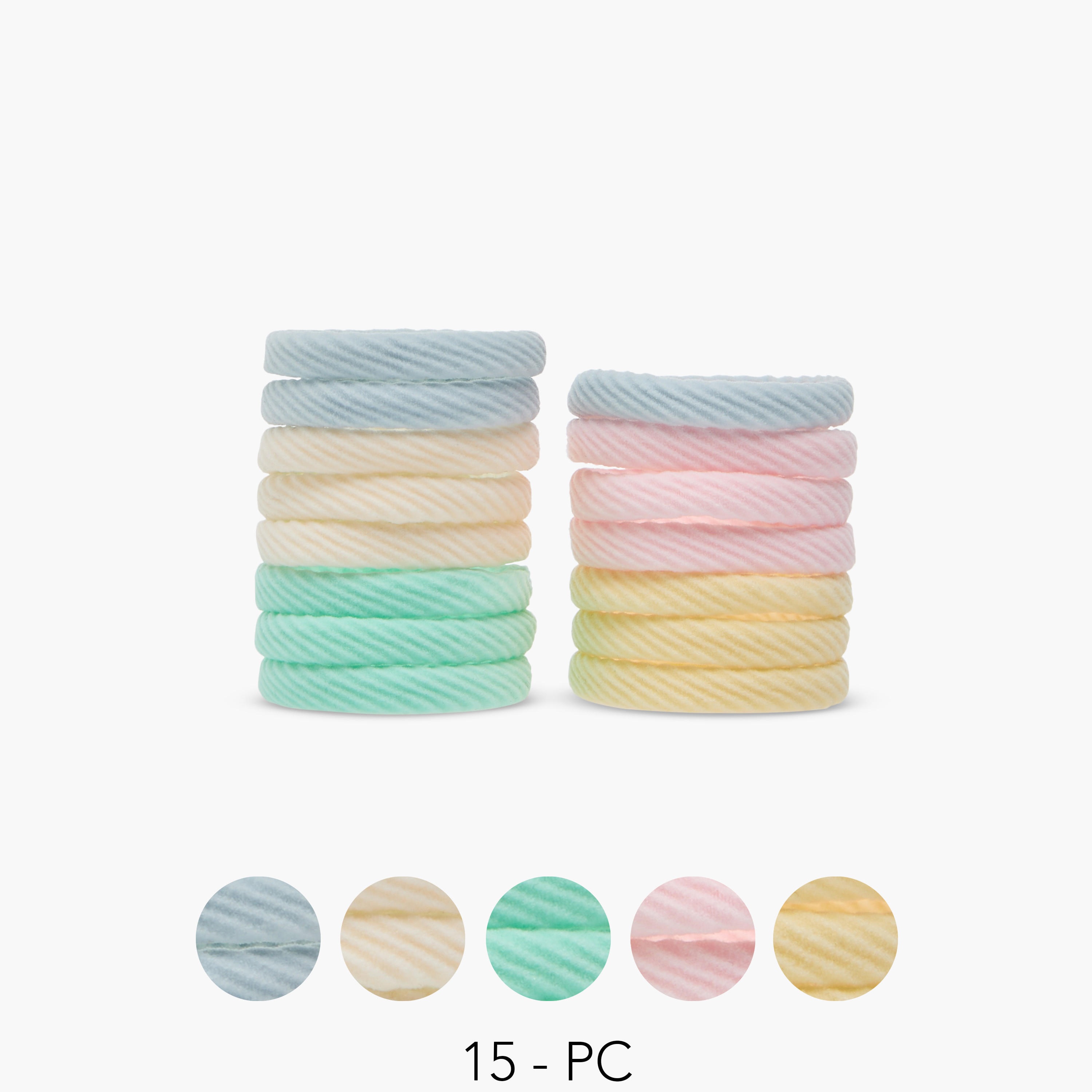 ربطة شعر مقلمة - طقم 15 قطعة-women-hairaccessories-scrunchies-image-1