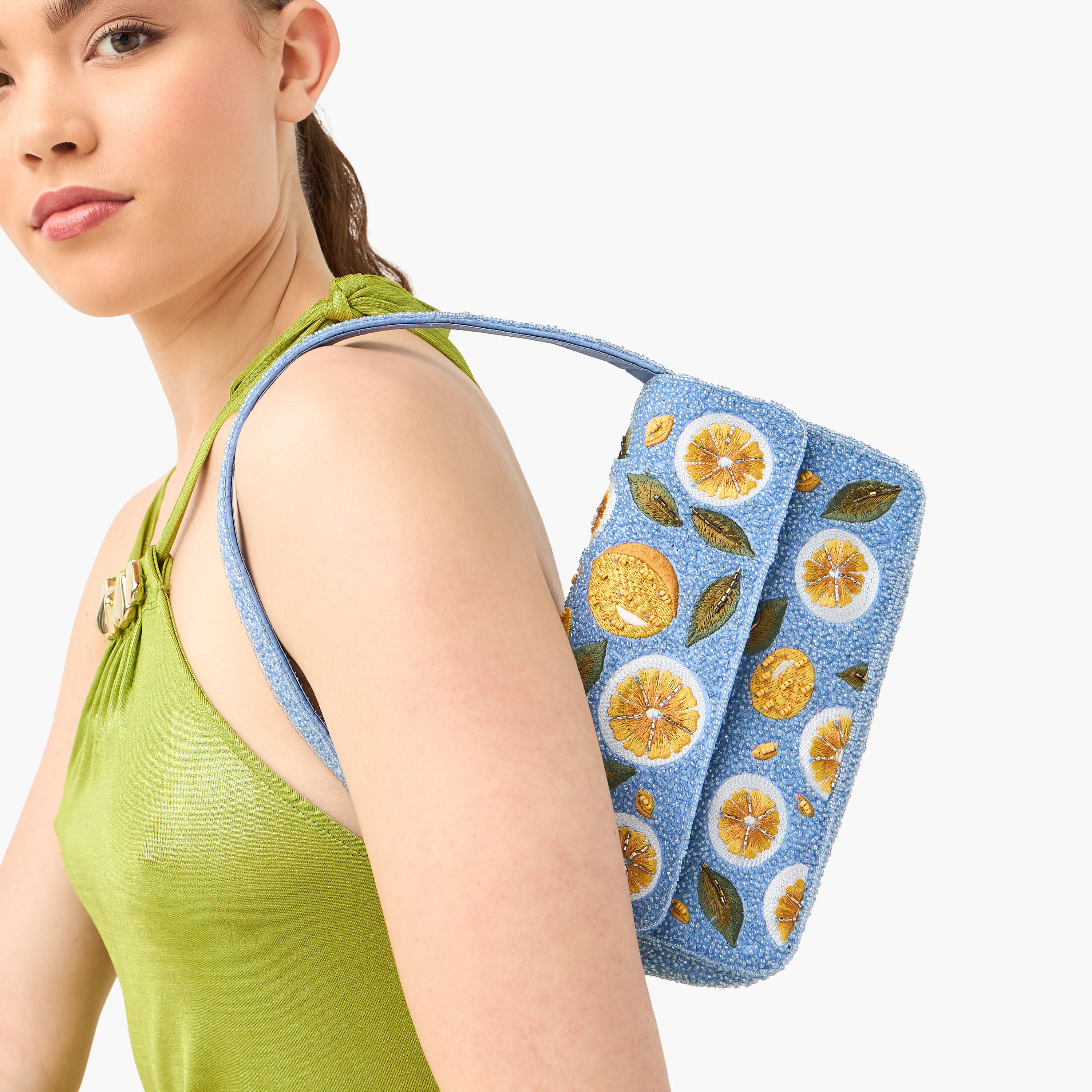 شنطة كتف مزينة بطية إغلاق-women-bagsandwallets-handbags-image-2