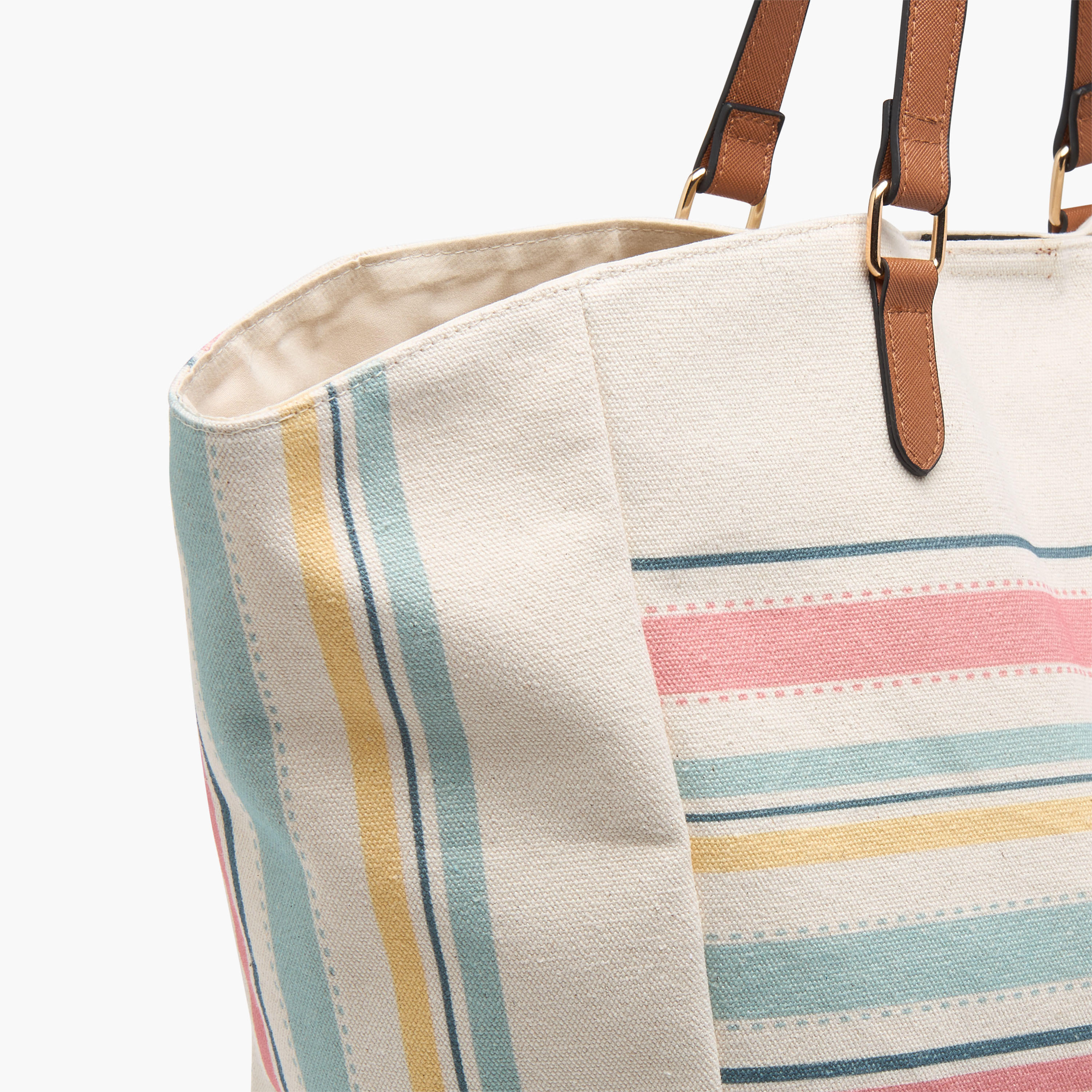 شنطة توتي مخططة بمقابض وزر إغلاق كباس-women-bagsandwallets-handbags-image-6