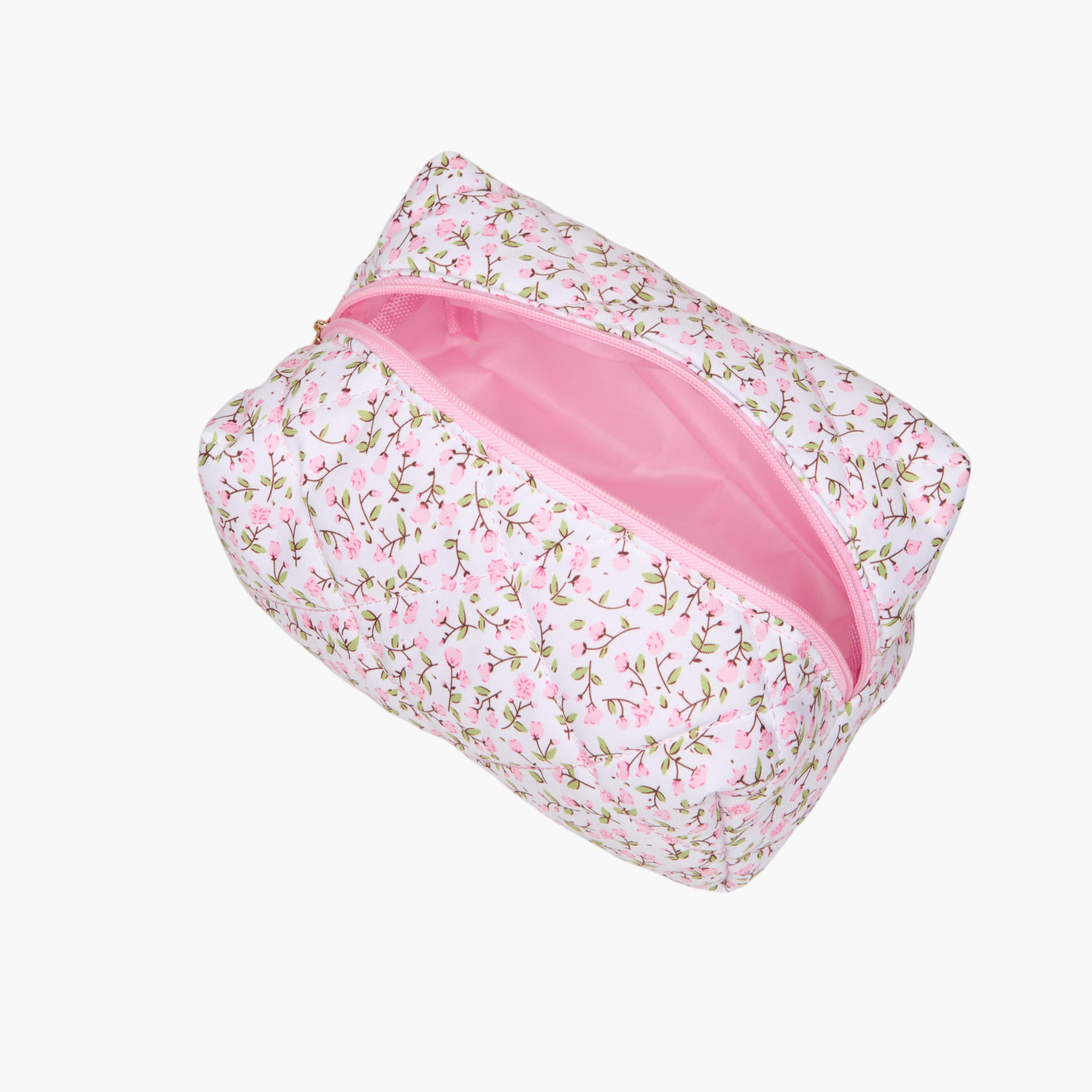Floral Print Pouch with Zip Closure-women-bagsandwallets-handbags-image-6