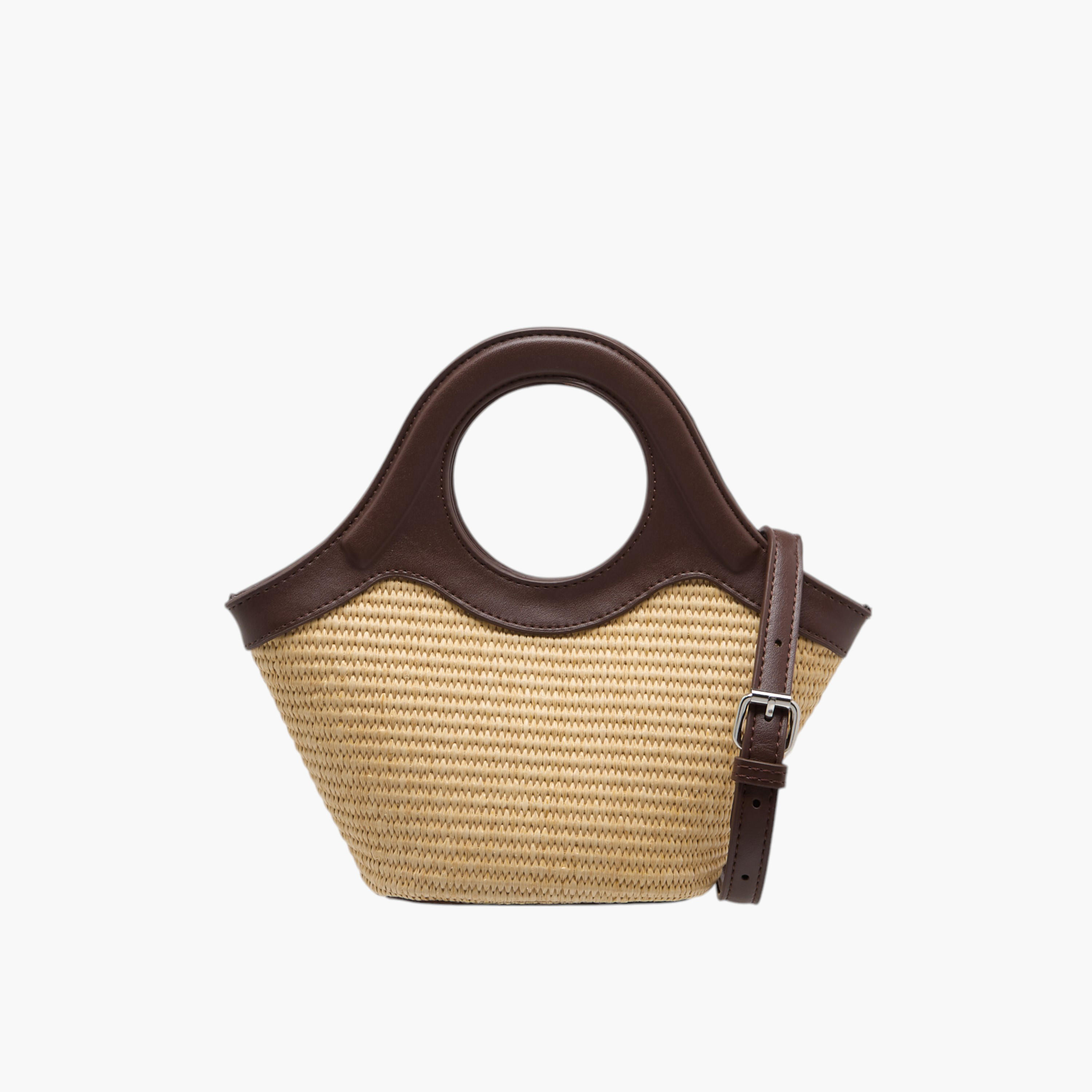 شنطة كروس بودي قش بارزة الملمس بحزام قابل للتعديل وزر إغلاق-women-bagsandwallets-handbags-image-8