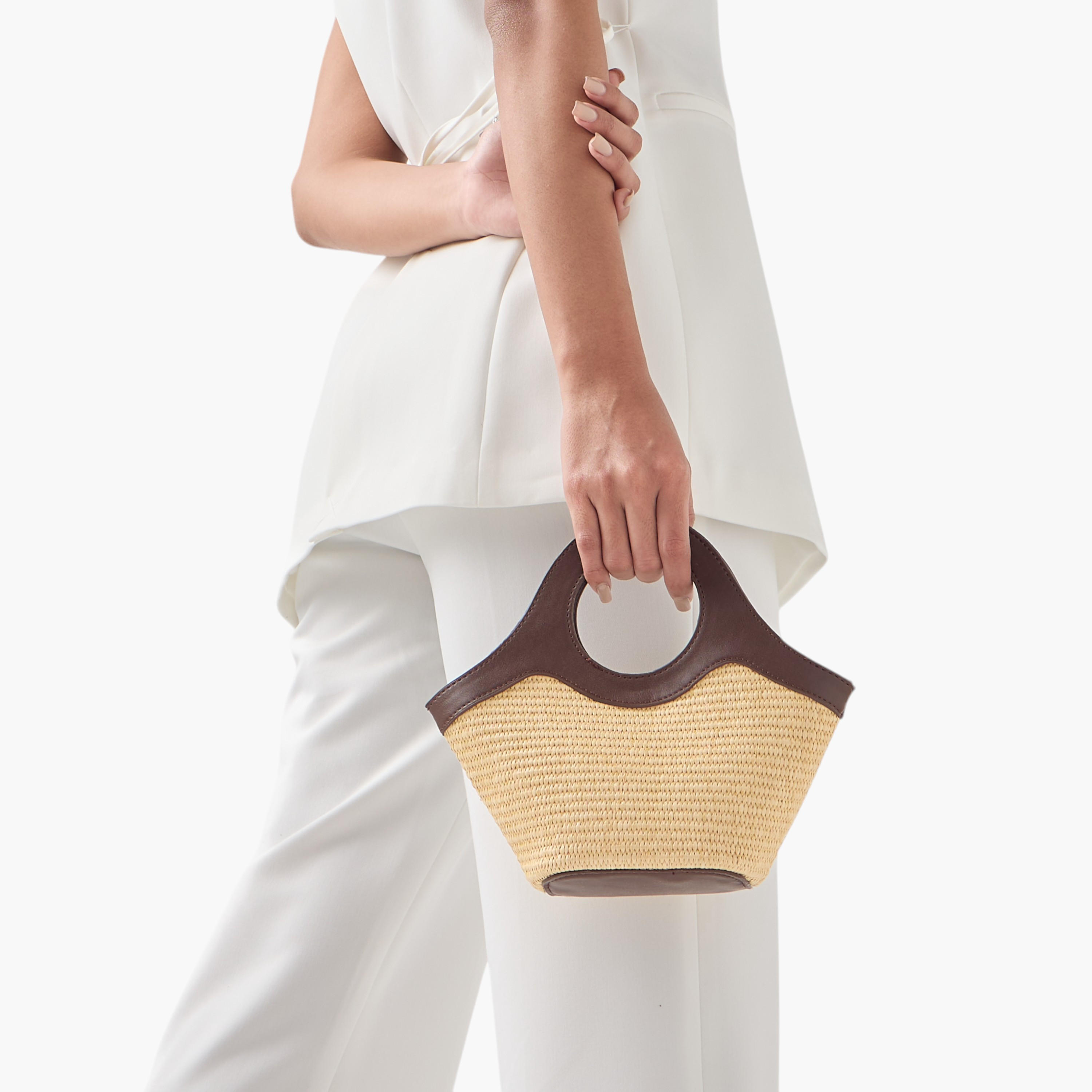 شنطة كروس بودي قش بارزة الملمس بحزام قابل للتعديل وزر إغلاق-women-bagsandwallets-handbags-image-7