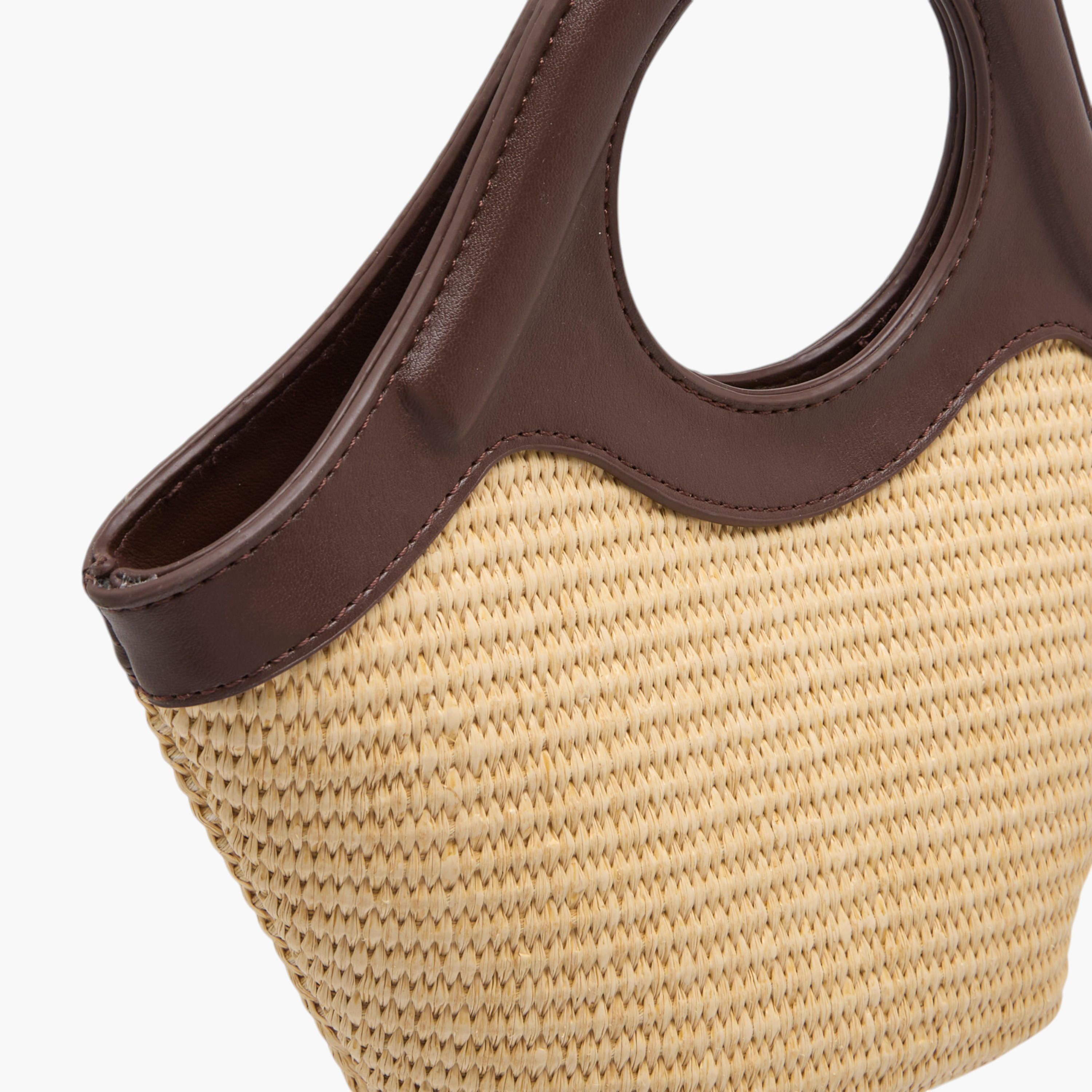 شنطة كروس بودي قش بارزة الملمس بحزام قابل للتعديل وزر إغلاق-women-bagsandwallets-handbags-image-4