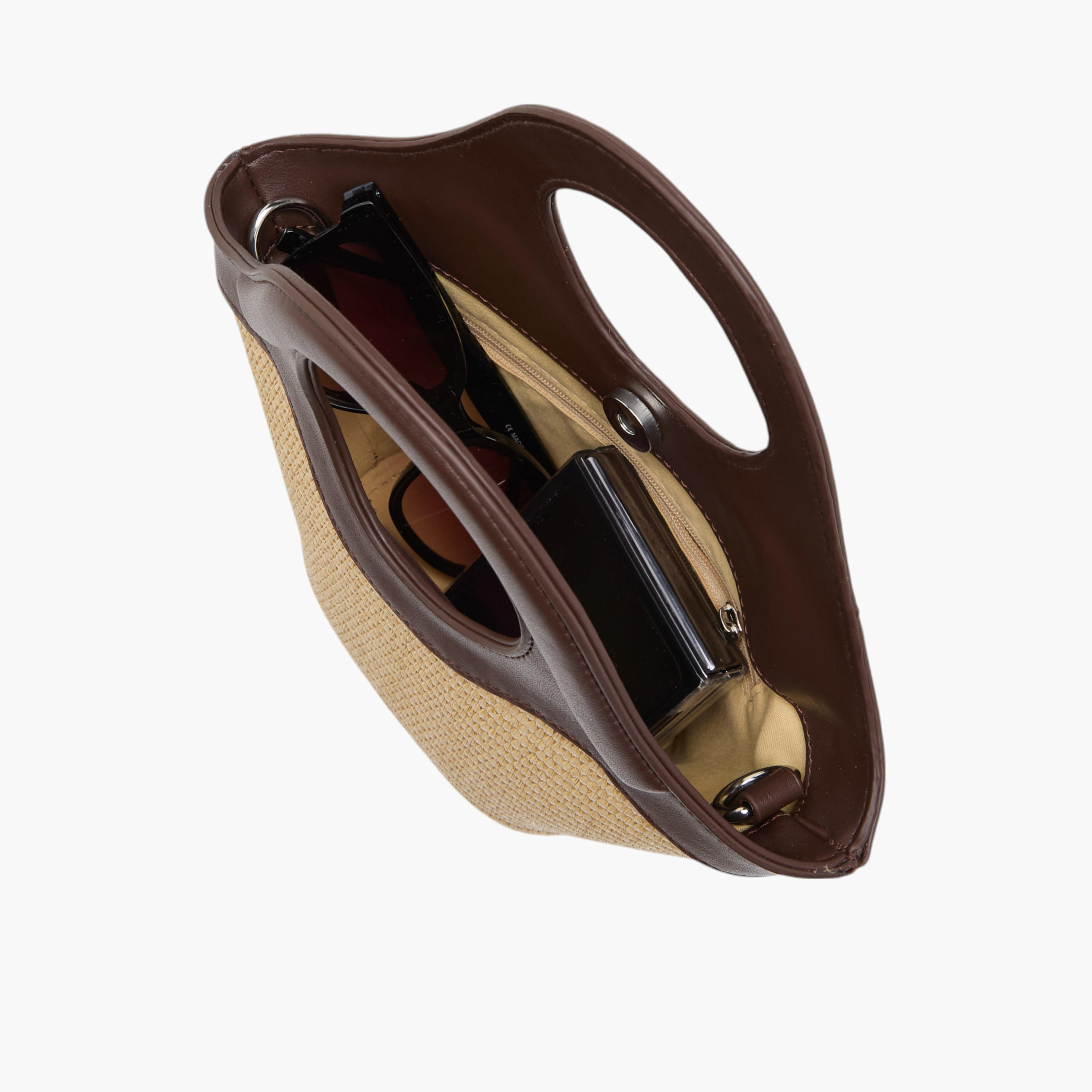 شنطة كروس بودي قش بارزة الملمس بحزام قابل للتعديل وزر إغلاق-women-bagsandwallets-handbags-image-1