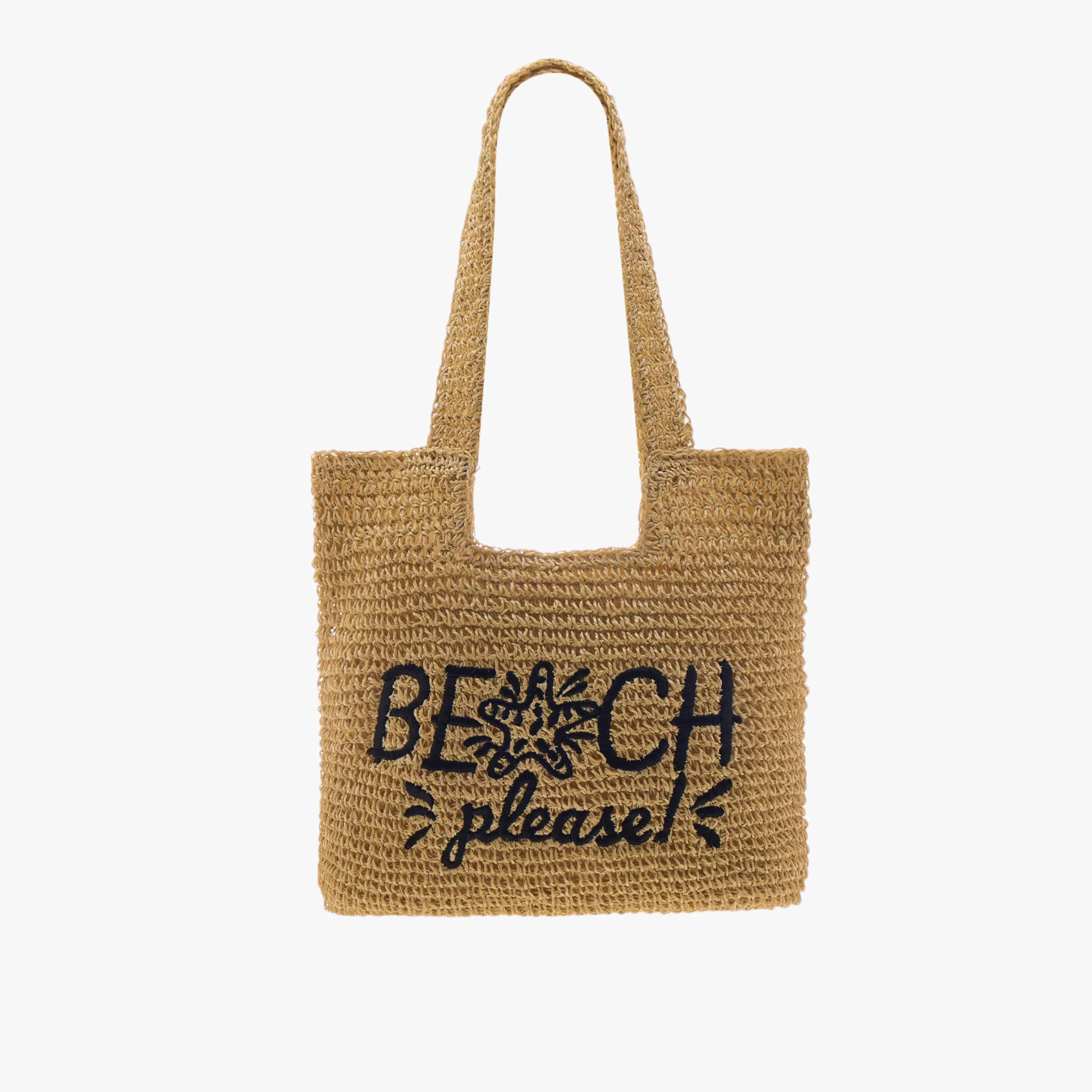 Embroidered Tote Bag with Double Handle-women-bagsandwallets-handbags-image-1