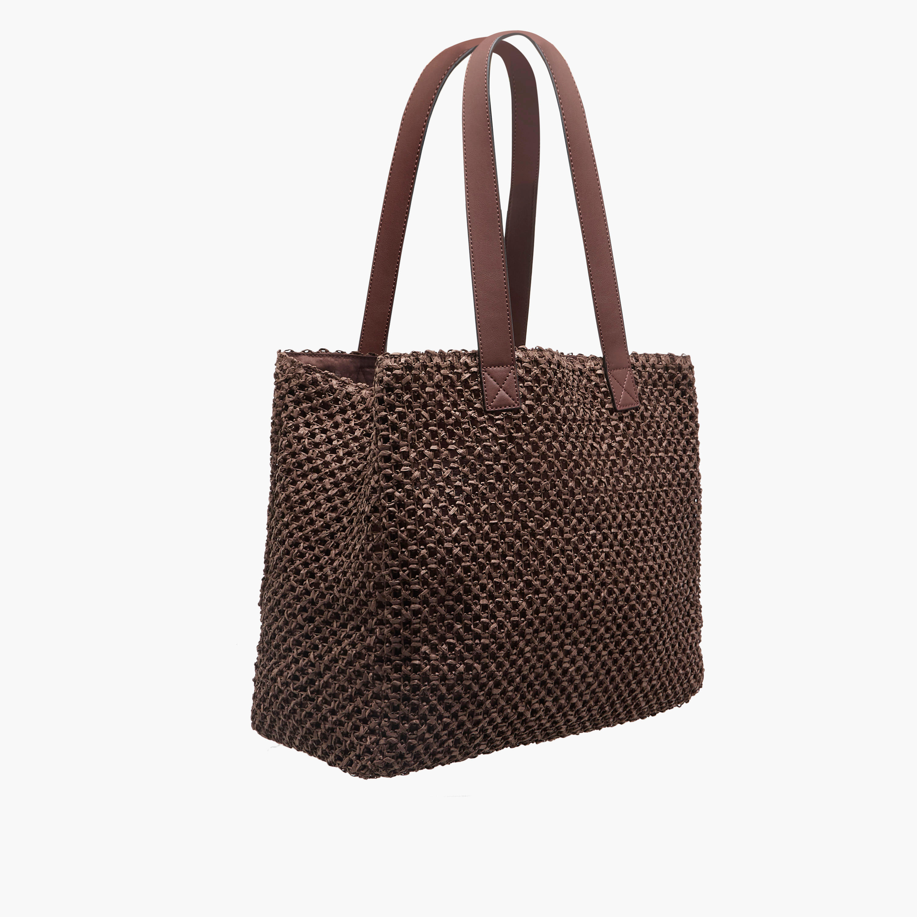 Textured Tote Bag with Double Handle-women-bagsandwallets-handbags-image-4