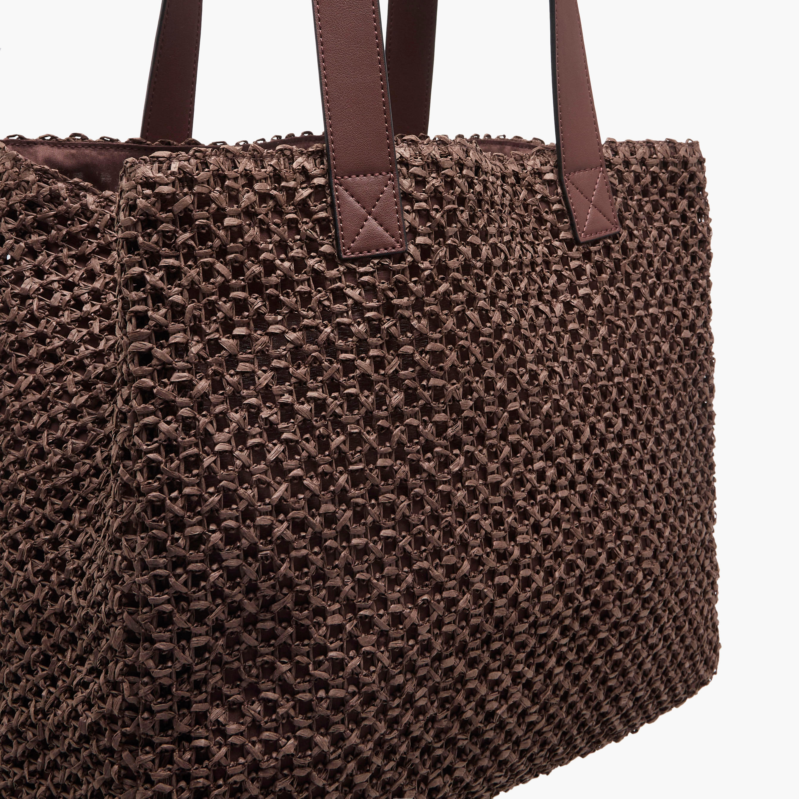 Textured Tote Bag with Double Handle-women-bagsandwallets-handbags-image-5