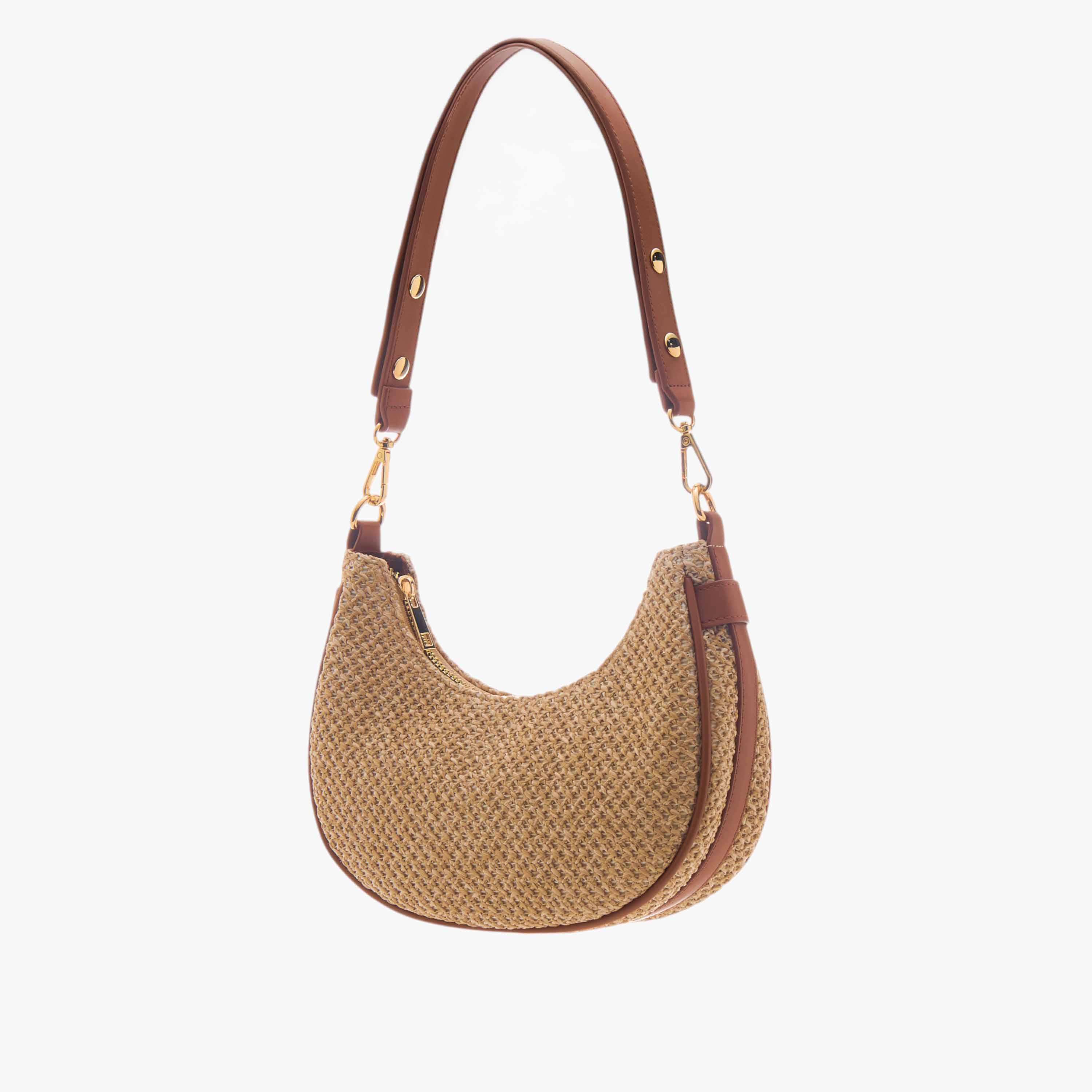 Textured Hobo Bag with Detachable Strap and Zip Closure-women-bagsandwallets-handbags-image-2
