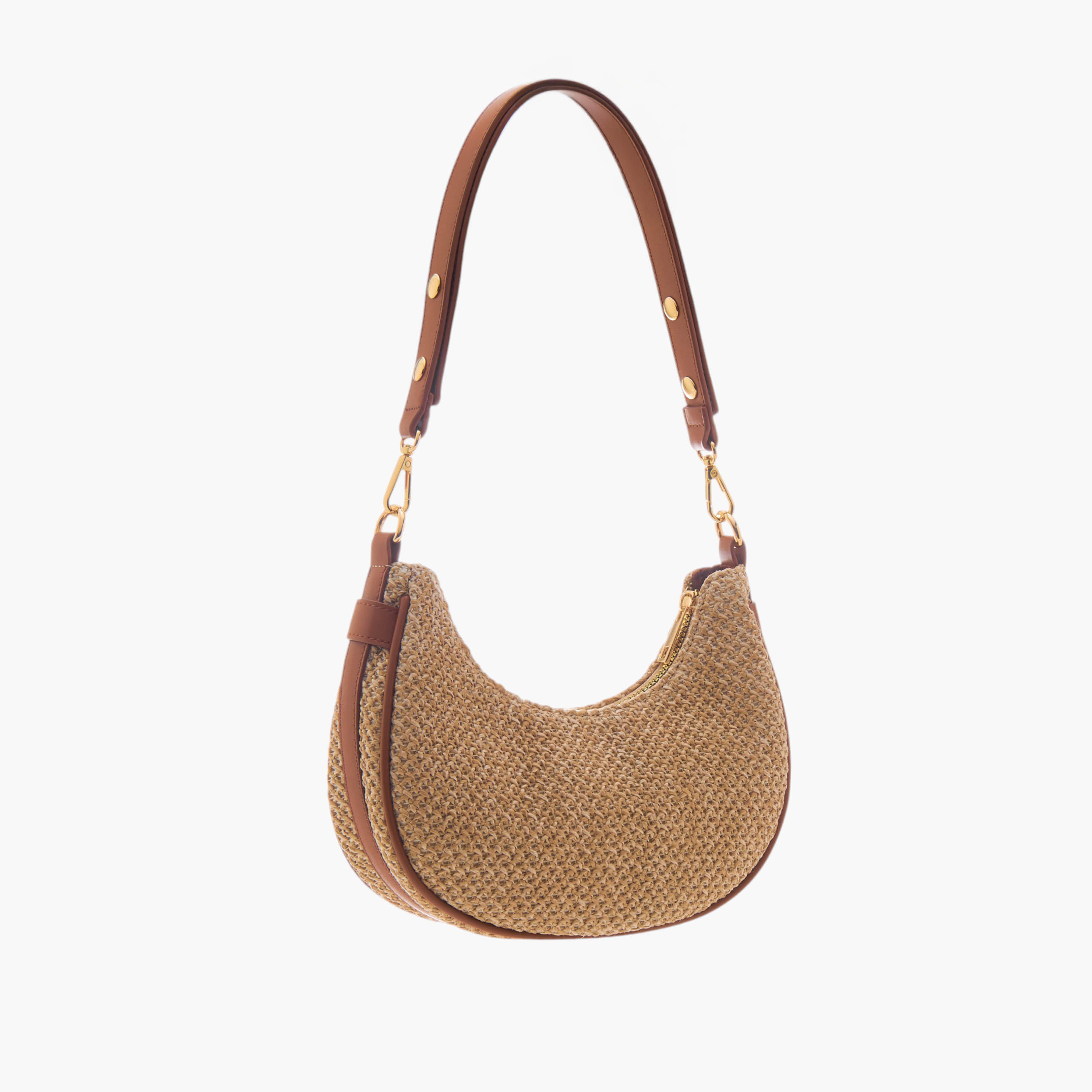 Textured Hobo Bag with Detachable Strap and Zip Closure-women-bagsandwallets-handbags-image-3