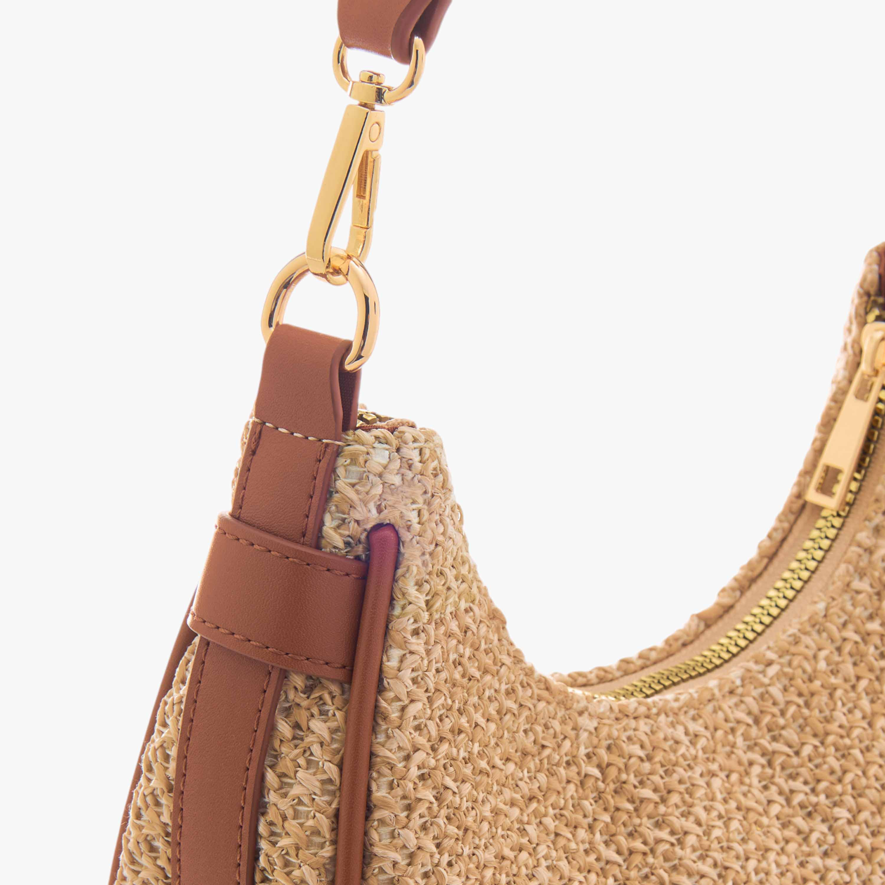 Textured Hobo Bag with Detachable Strap and Zip Closure-women-bagsandwallets-handbags-image-5