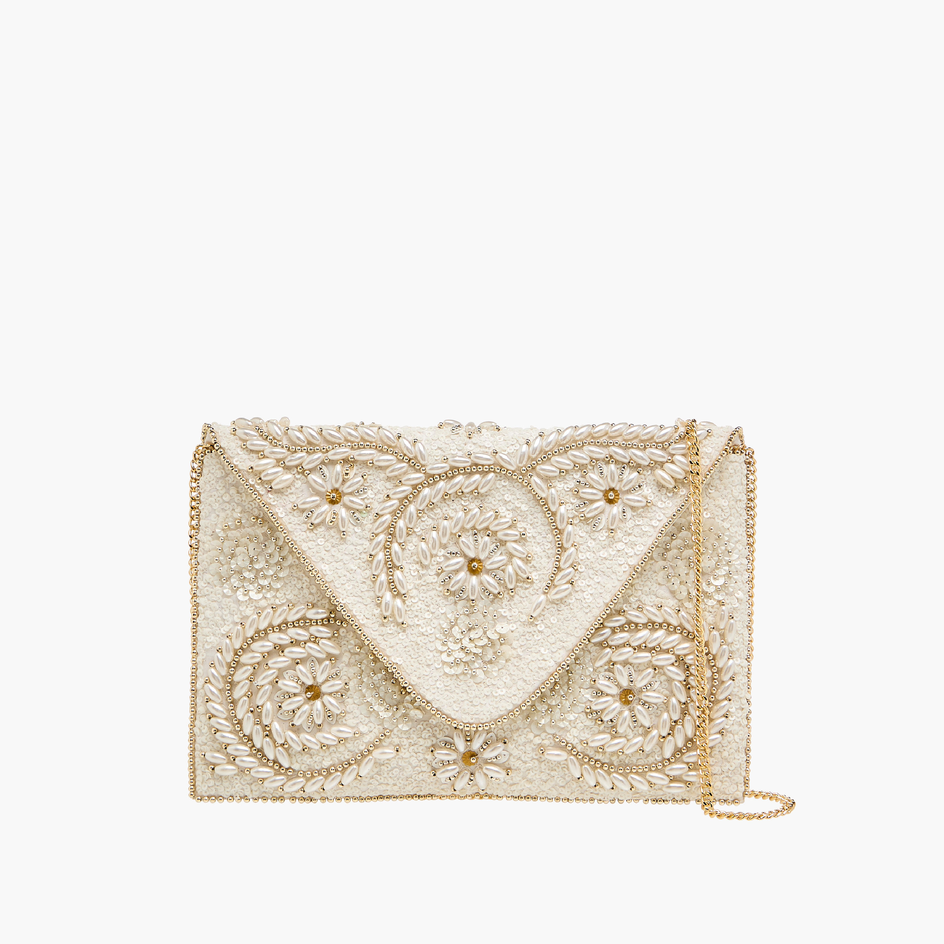شنطة كلاتش مزيّنة بحزام سلسلة قابل للفصل-women-bagsandwallets-handbags-image-1