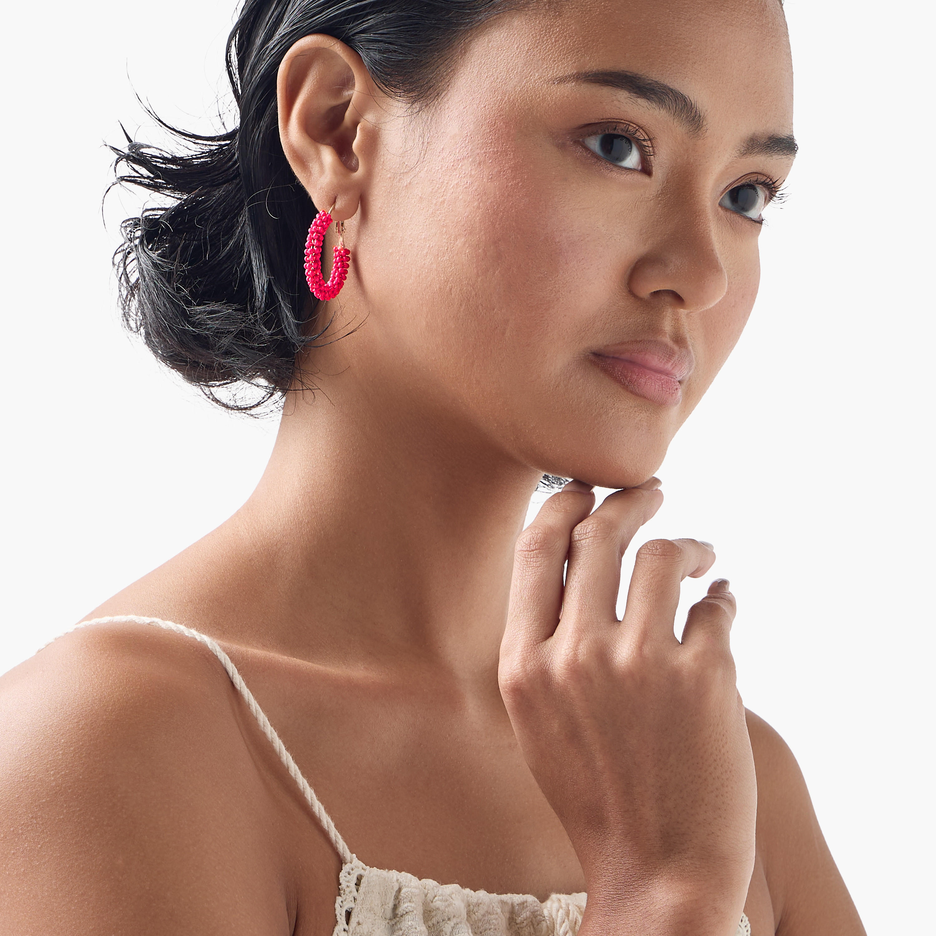 Set of 3 - Beaded Hoops with Latch Back Closure-women-watchesandjewellery-jewellery-earrings-image-2