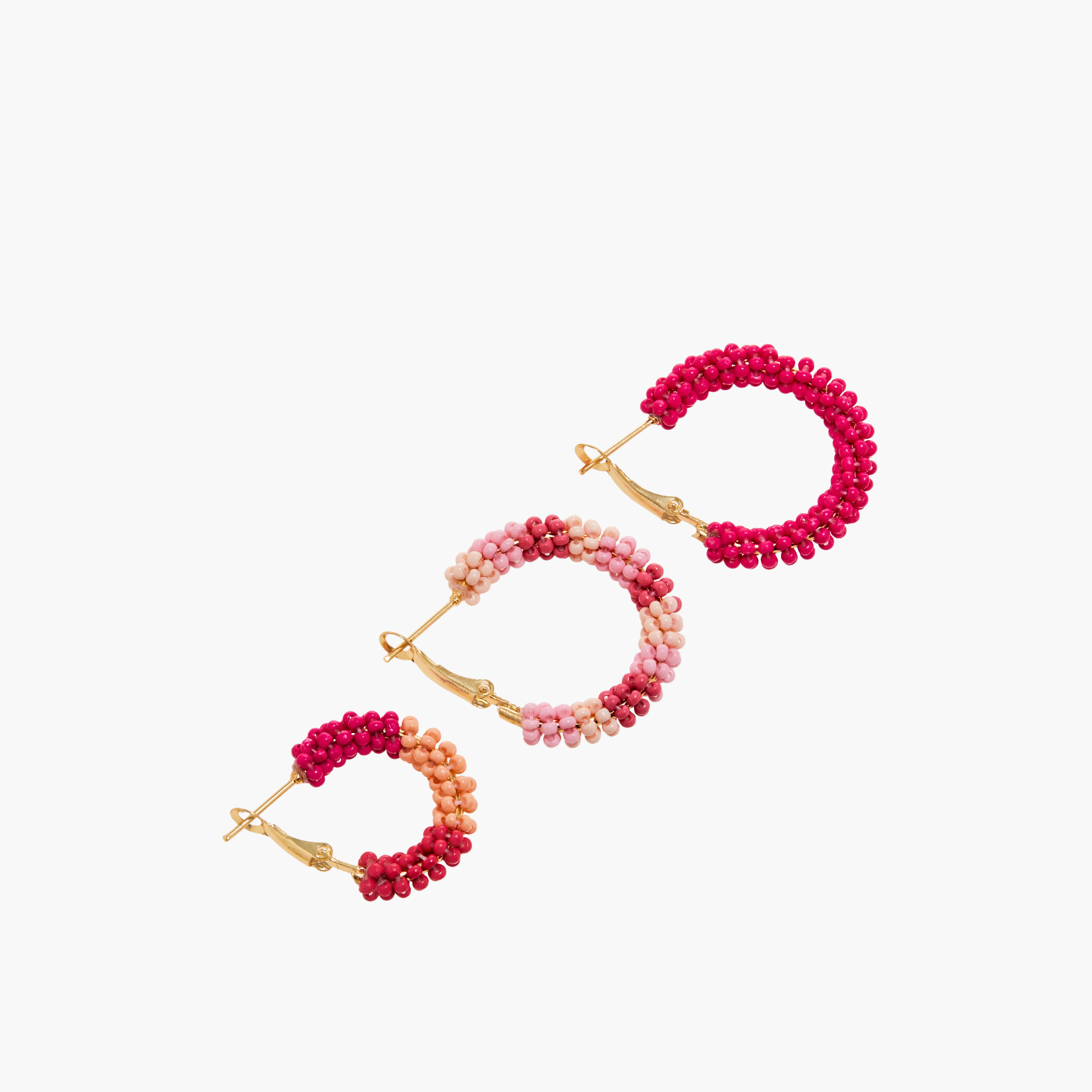 Set of 3 - Beaded Hoops with Latch Back Closure-women-watchesandjewellery-jewellery-earrings-image-7