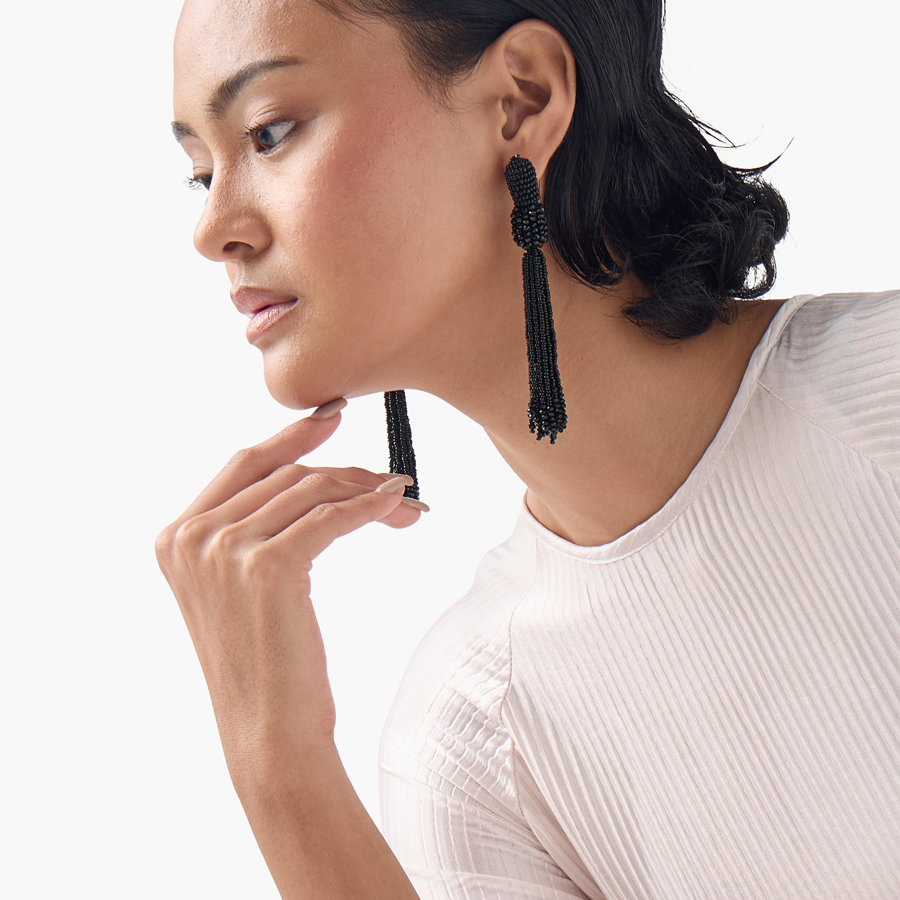 Beaded Tassel Earrings with Pushback Closure-women-watchesandjewellery-jewellery-earrings-image-2