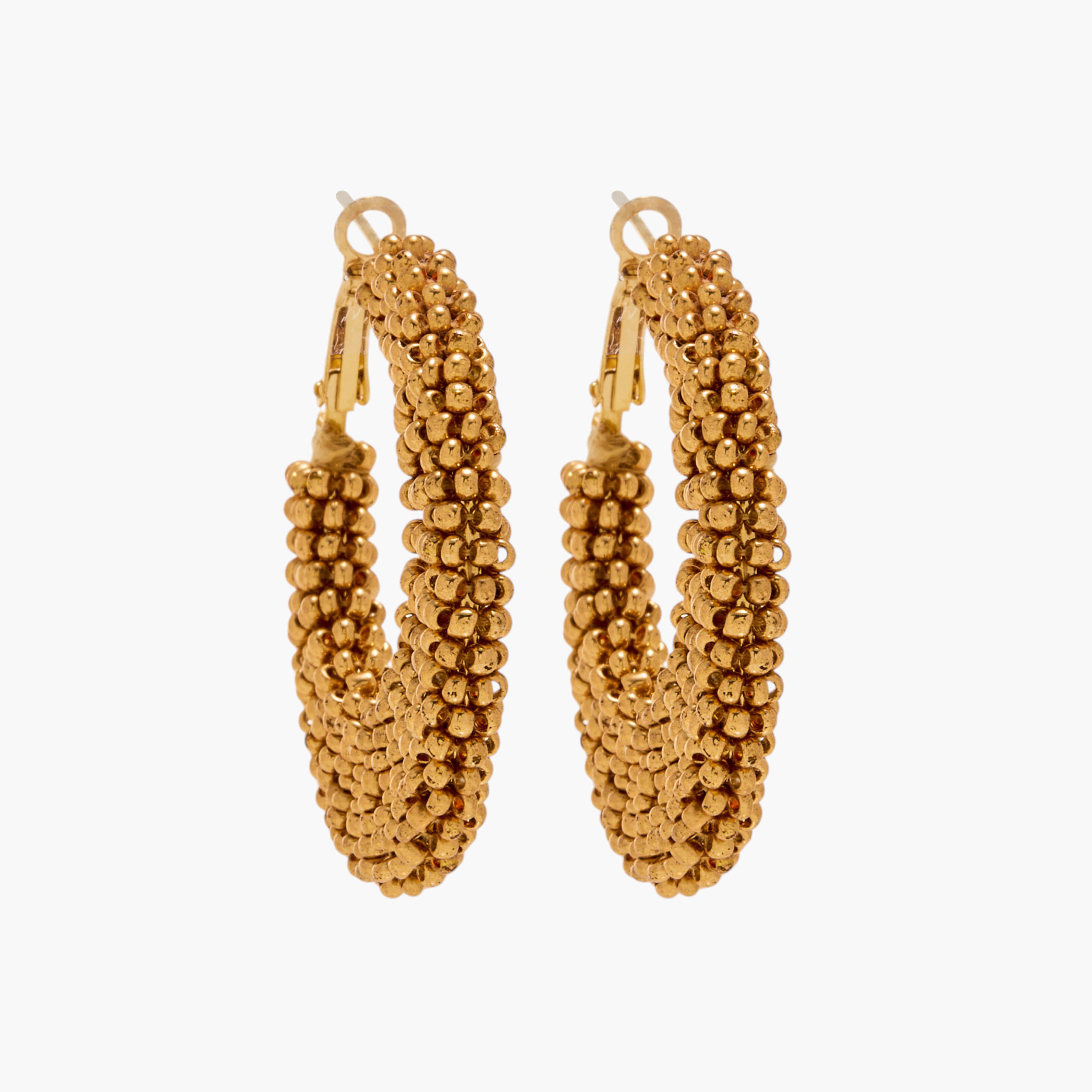 Beaded Hoop Earrings-women-watchesandjewellery-jewellery-earrings-image-1