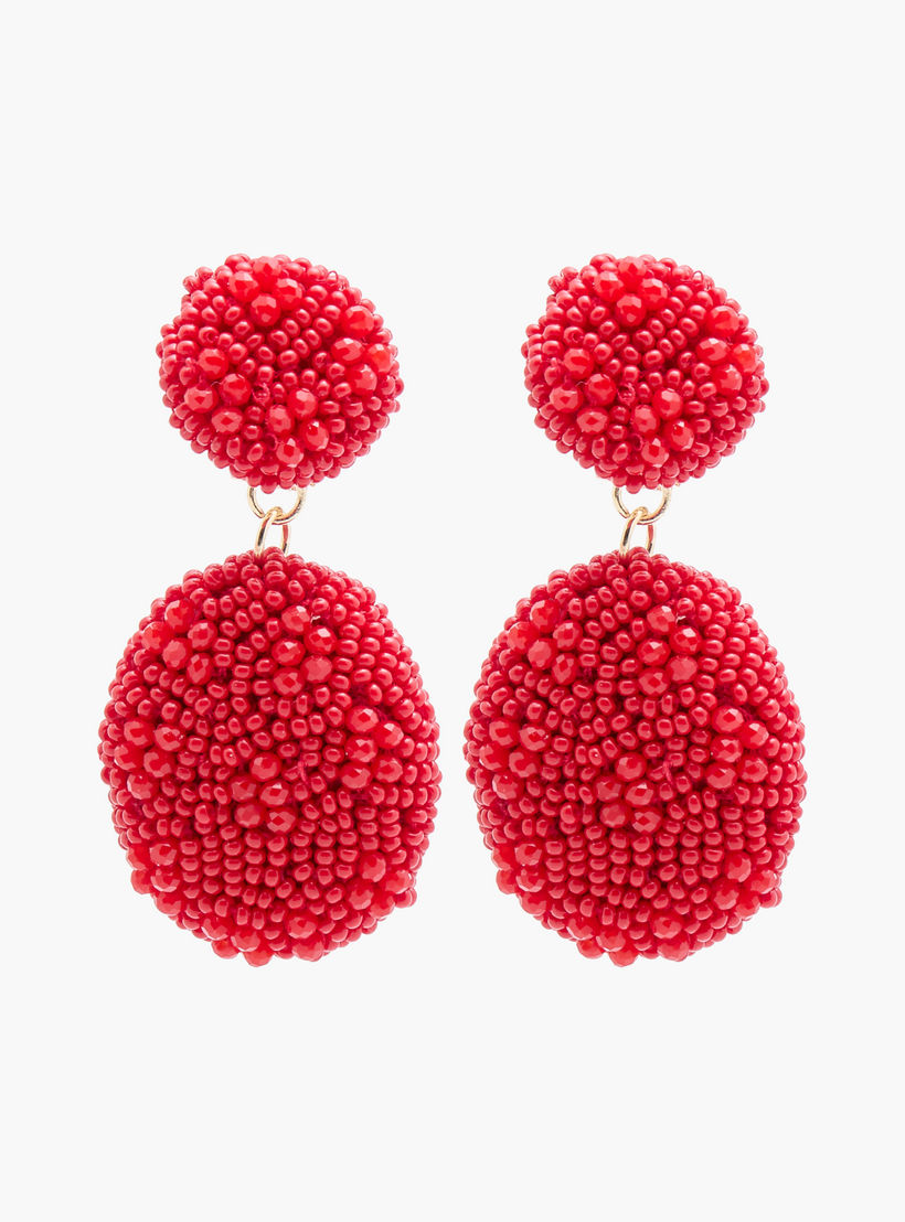 Beaded Drop Earrings with Pushback Closure-women-watchesandjewellery-jewellery-earrings-image-1