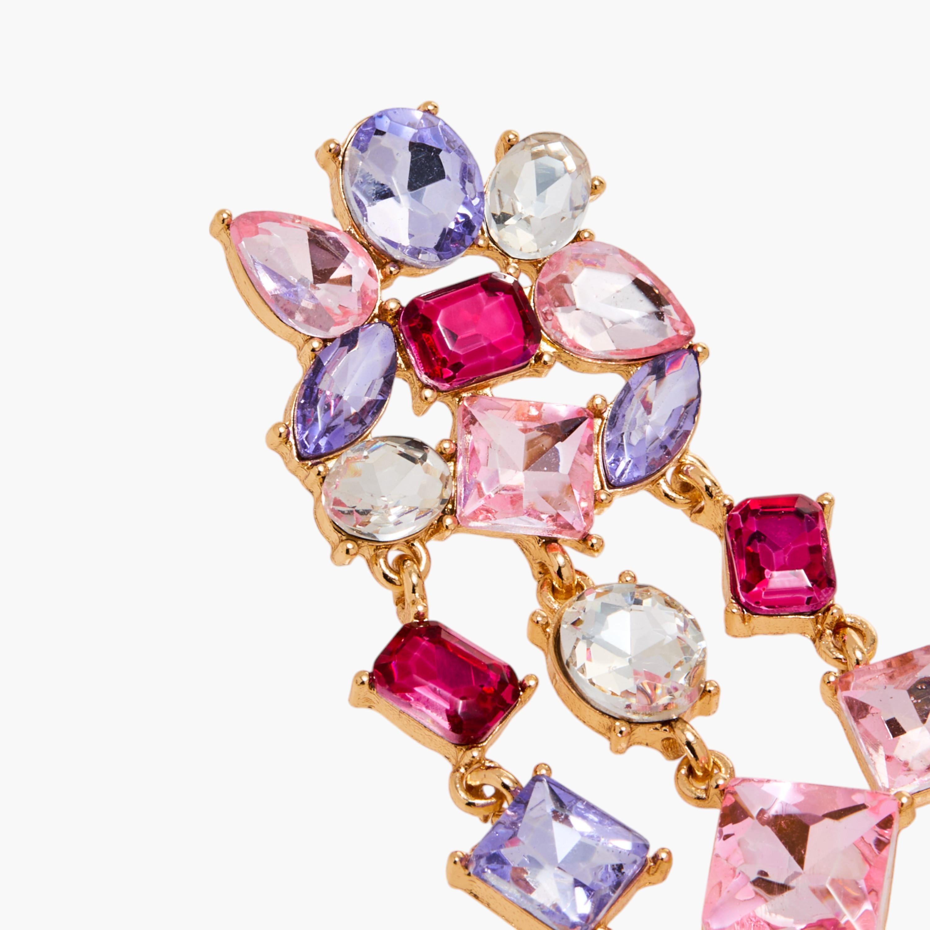 أقراط متدلية مزينة بأحجار بمكبس إغلاق خلفي-women-watchesandjewellery-jewellery-earrings-image-2