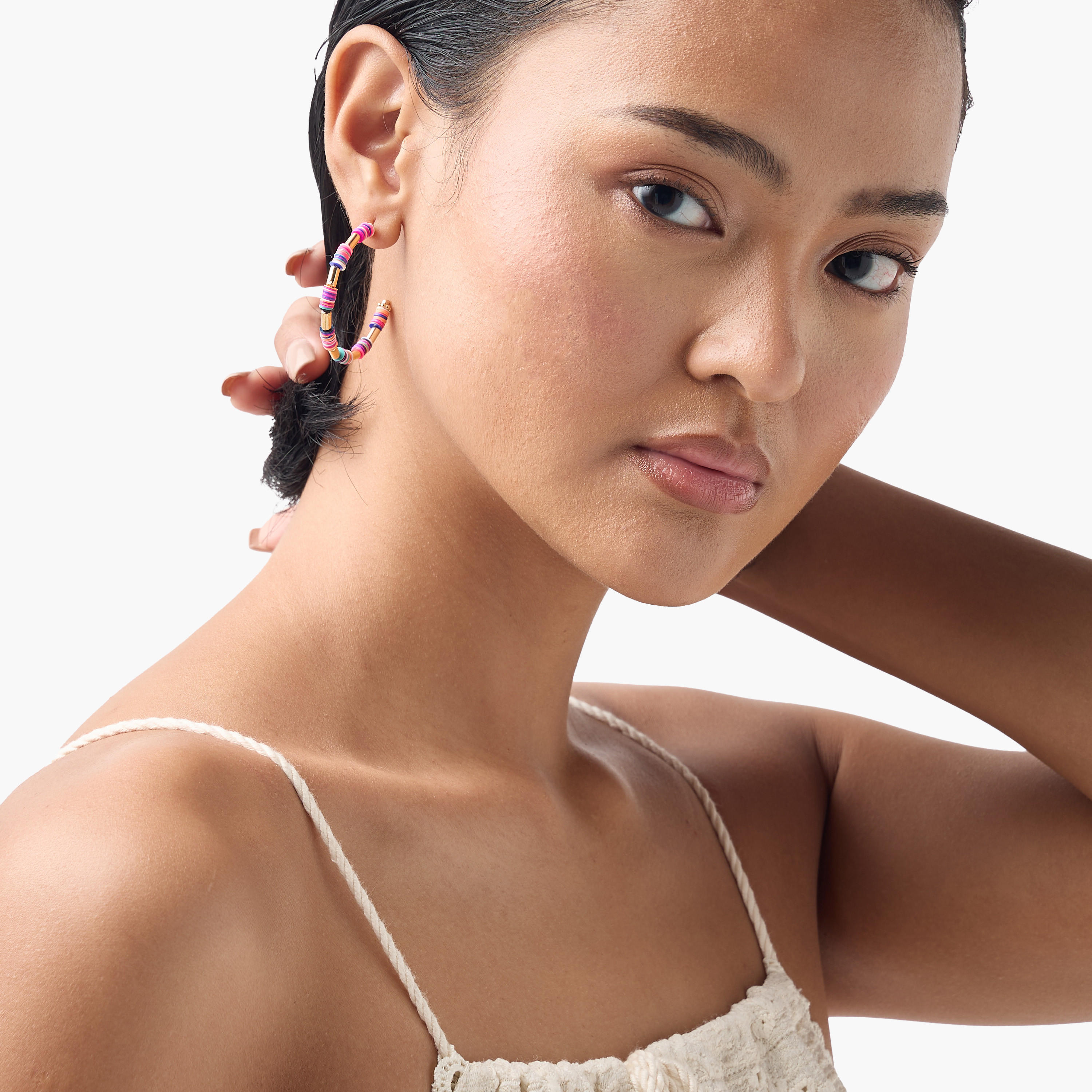 Set of 2 - Beaded Hoop Earrings-women-watchesandjewellery-jewellery-earrings-image-2
