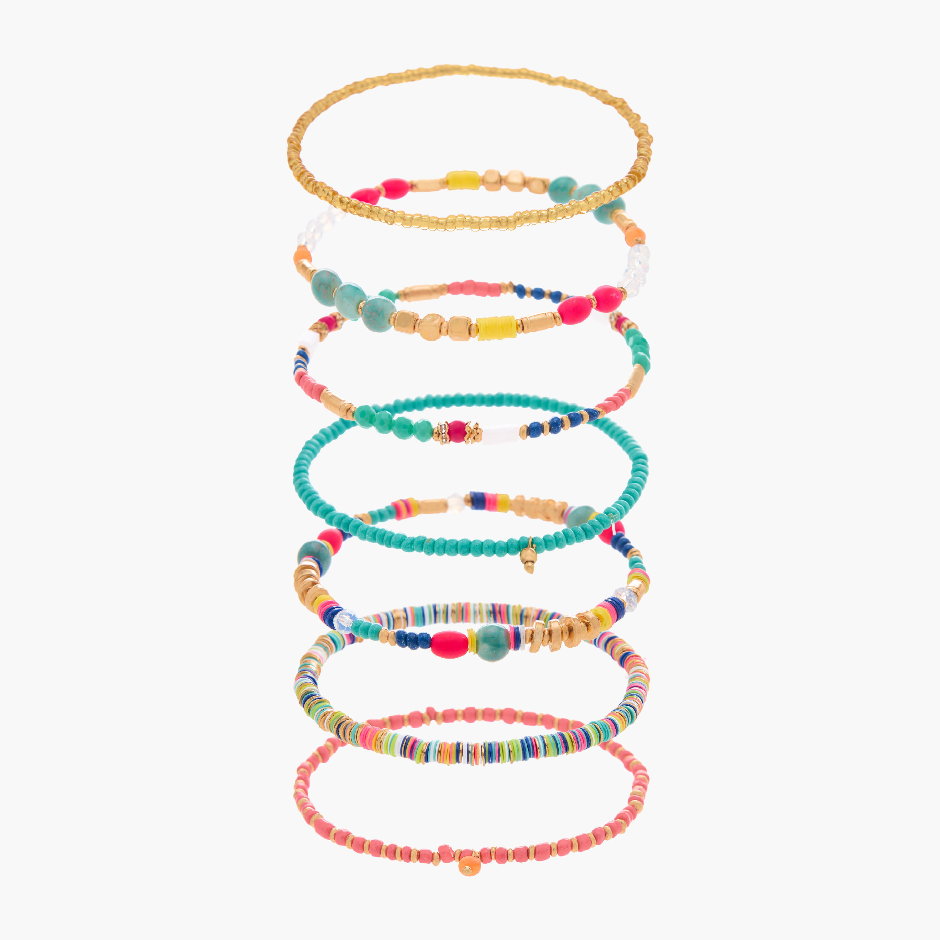 مجموعة من 7 أساور خرز مطاطية-women-watchesandjewellery-jewellery-banglesandbracelets-image-10