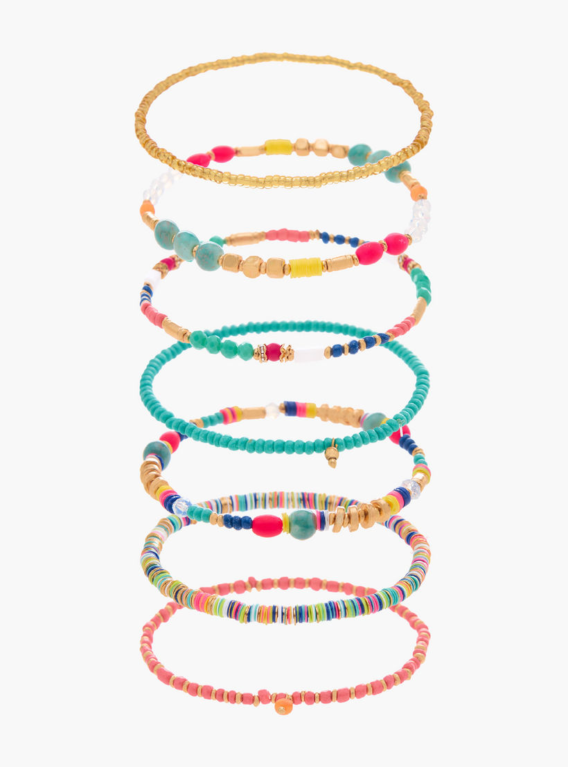 مجموعة من 7 أساور خرز مطاطية-women-watchesandjewellery-jewellery-banglesandbracelets-image-10