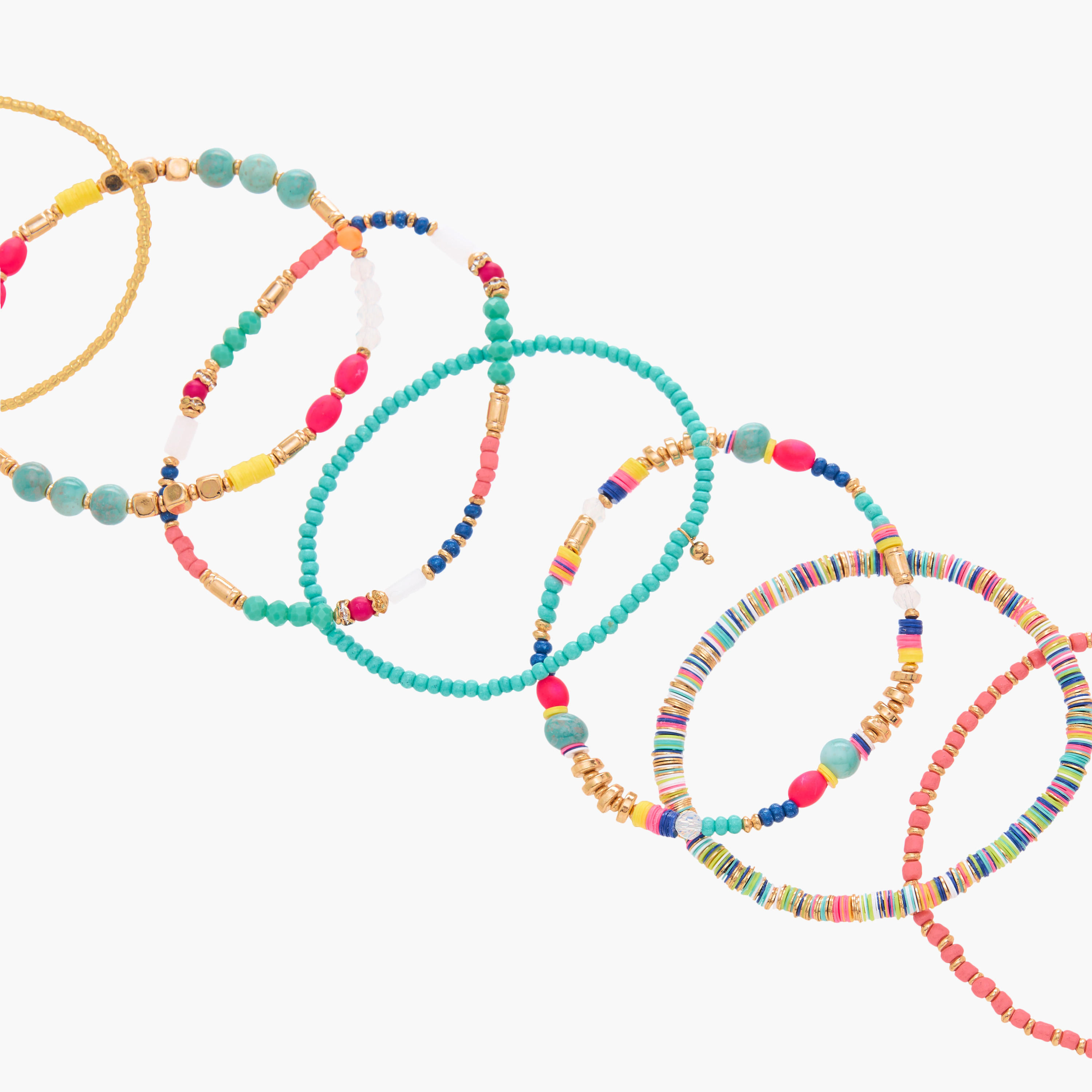 مجموعة من 7 أساور خرز مطاطية-women-watchesandjewellery-jewellery-banglesandbracelets-image-1