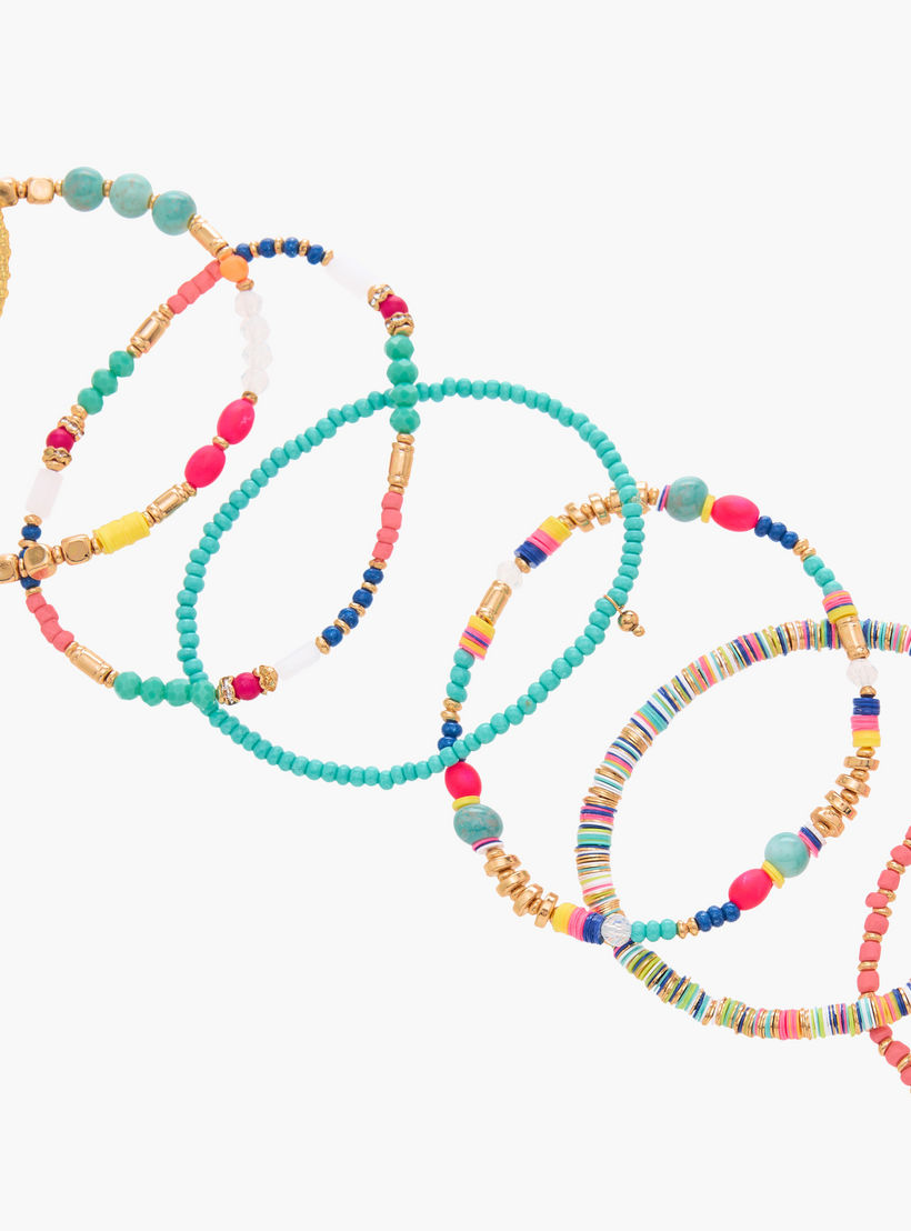 مجموعة من 7 أساور خرز مطاطية-women-watchesandjewellery-jewellery-banglesandbracelets-image-1