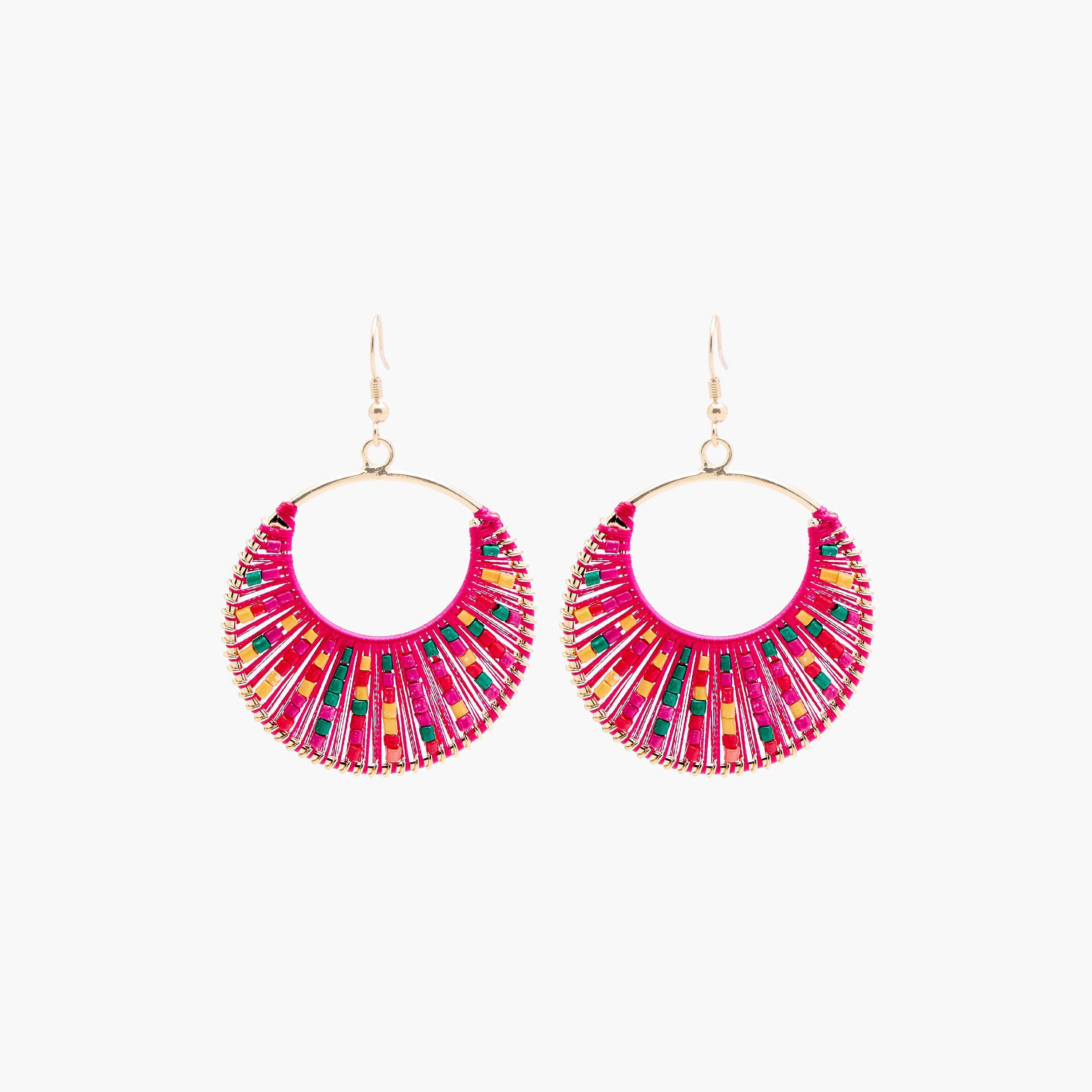 Beaded Hoop Earrings with Fish Hook-women-watchesandjewellery-jewellery-earrings-image-3