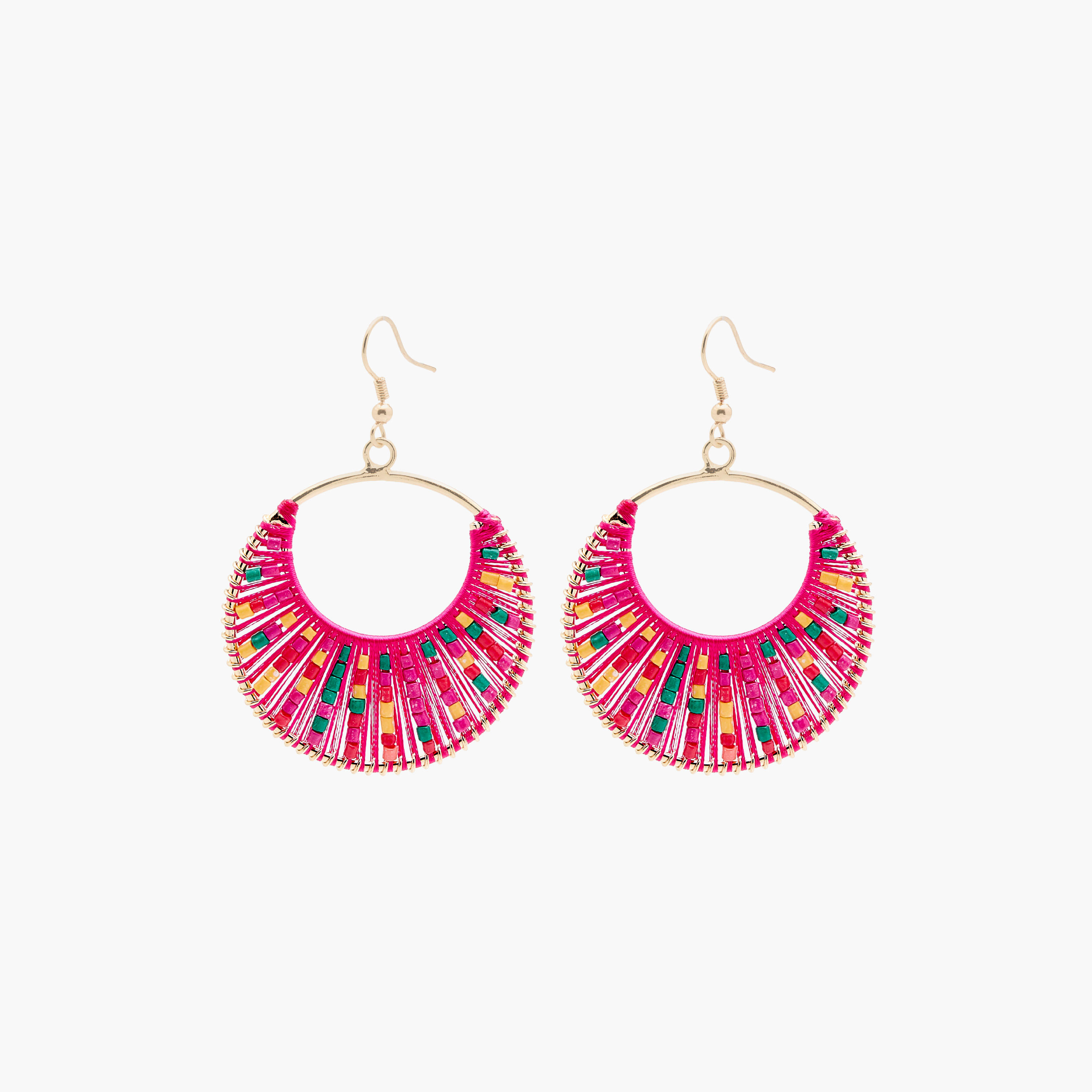 Beaded Hoop Earrings with Fish Hook-women-watchesandjewellery-jewellery-earrings-image-4