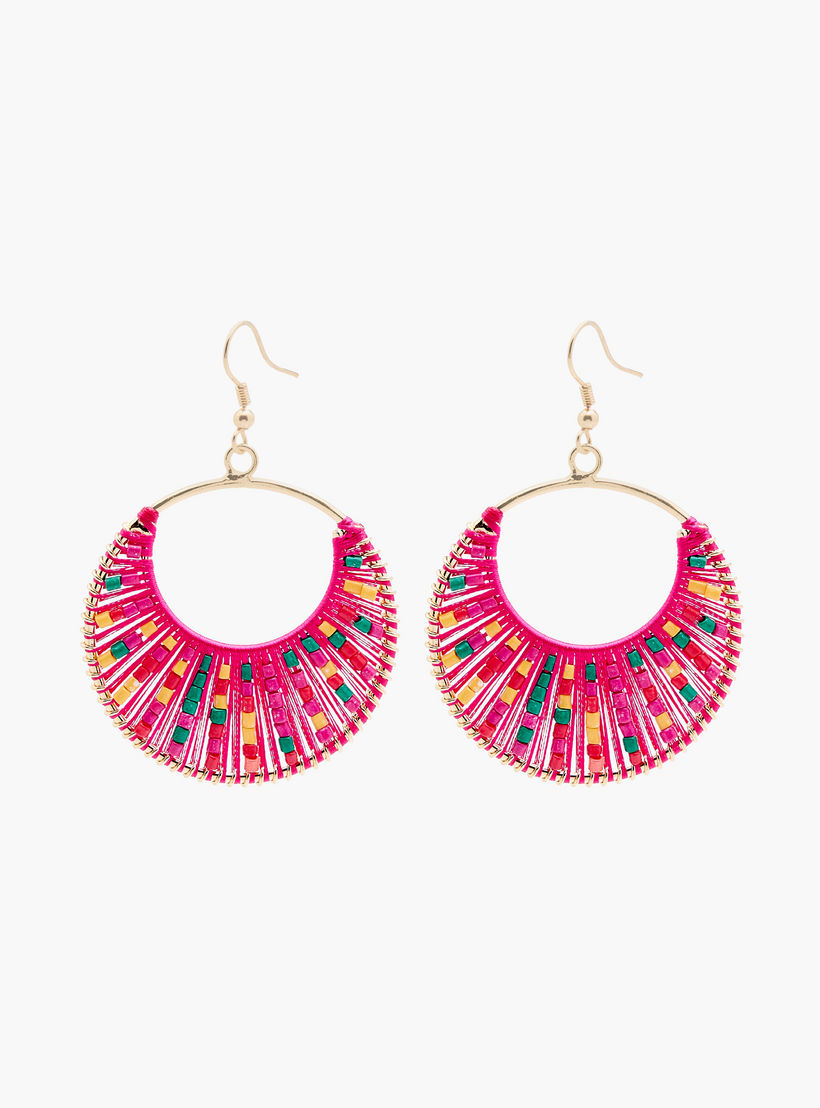 Beaded Hoop Earrings with Fish Hook-women-watchesandjewellery-jewellery-earrings-image-4
