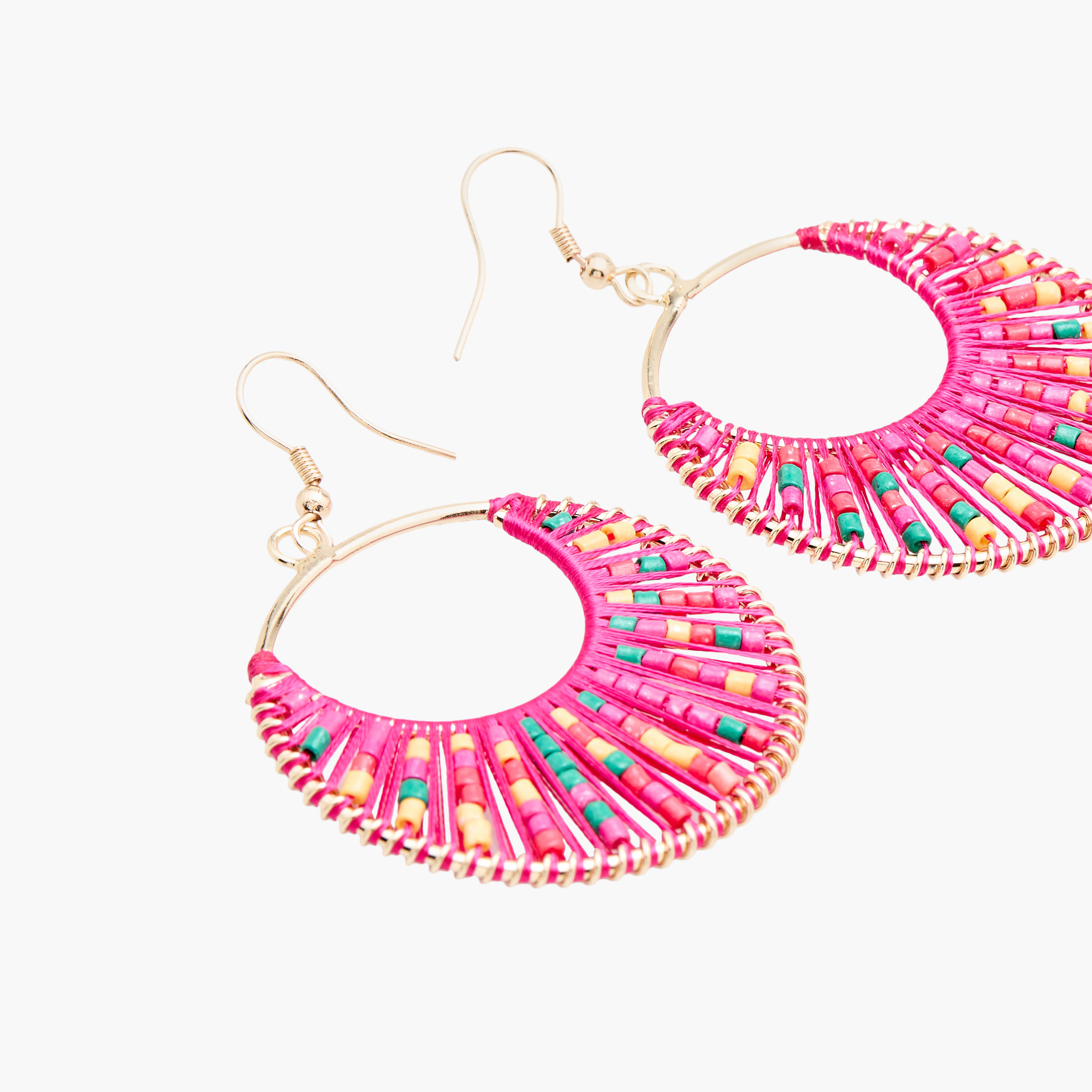 Beaded Hoop Earrings with Fish Hook-women-watchesandjewellery-jewellery-earrings-image-5