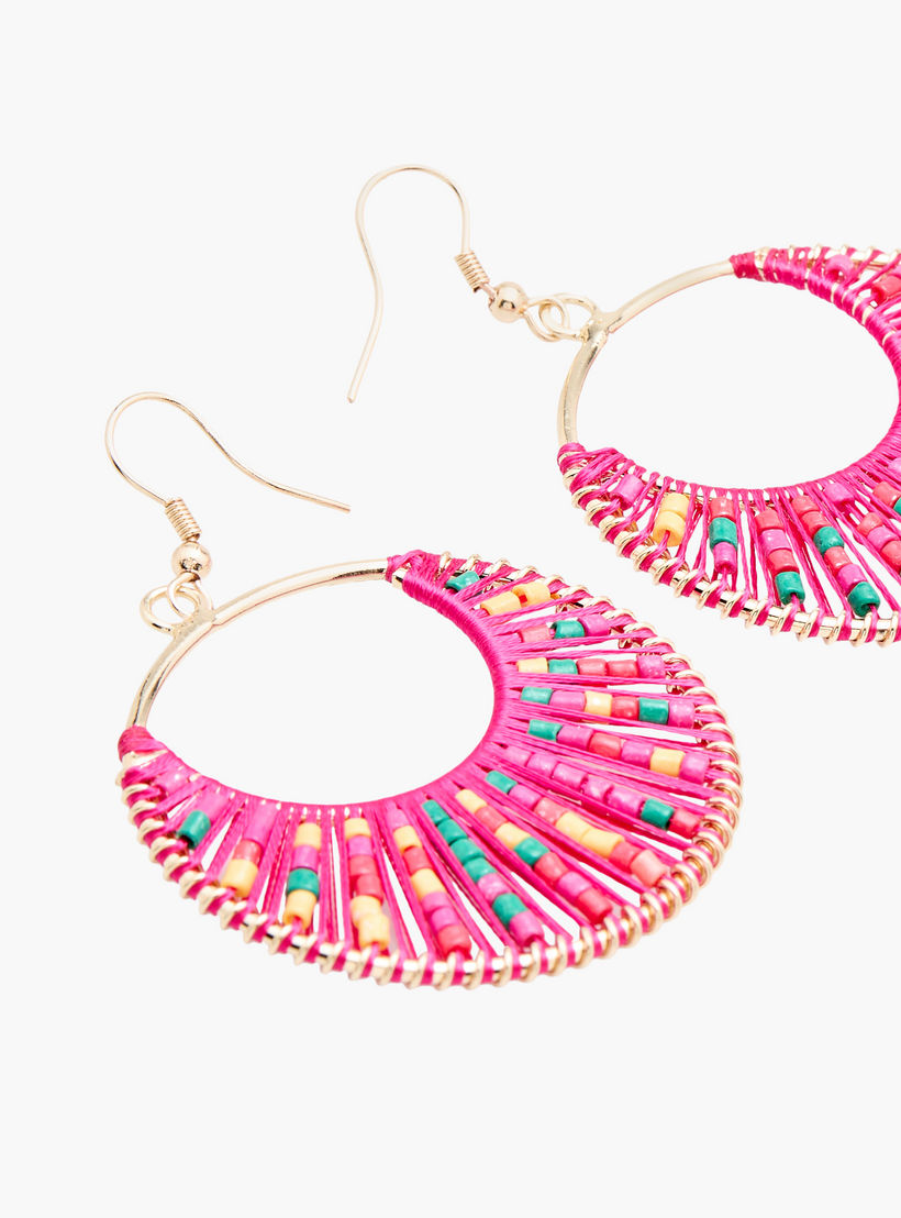 Beaded Hoop Earrings with Fish Hook-women-watchesandjewellery-jewellery-earrings-image-5