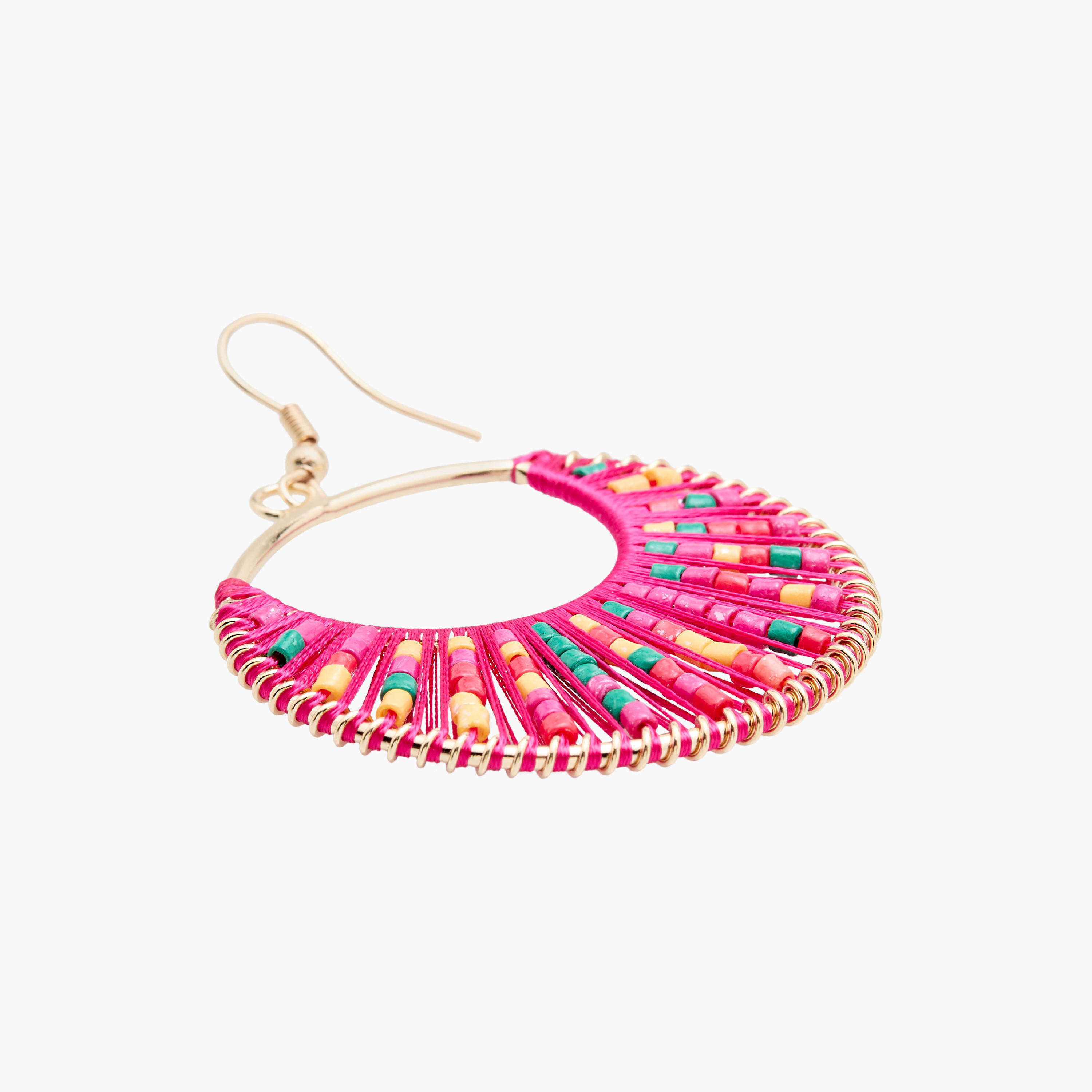 Beaded Hoop Earrings with Fish Hook-women-watchesandjewellery-jewellery-earrings-image-6
