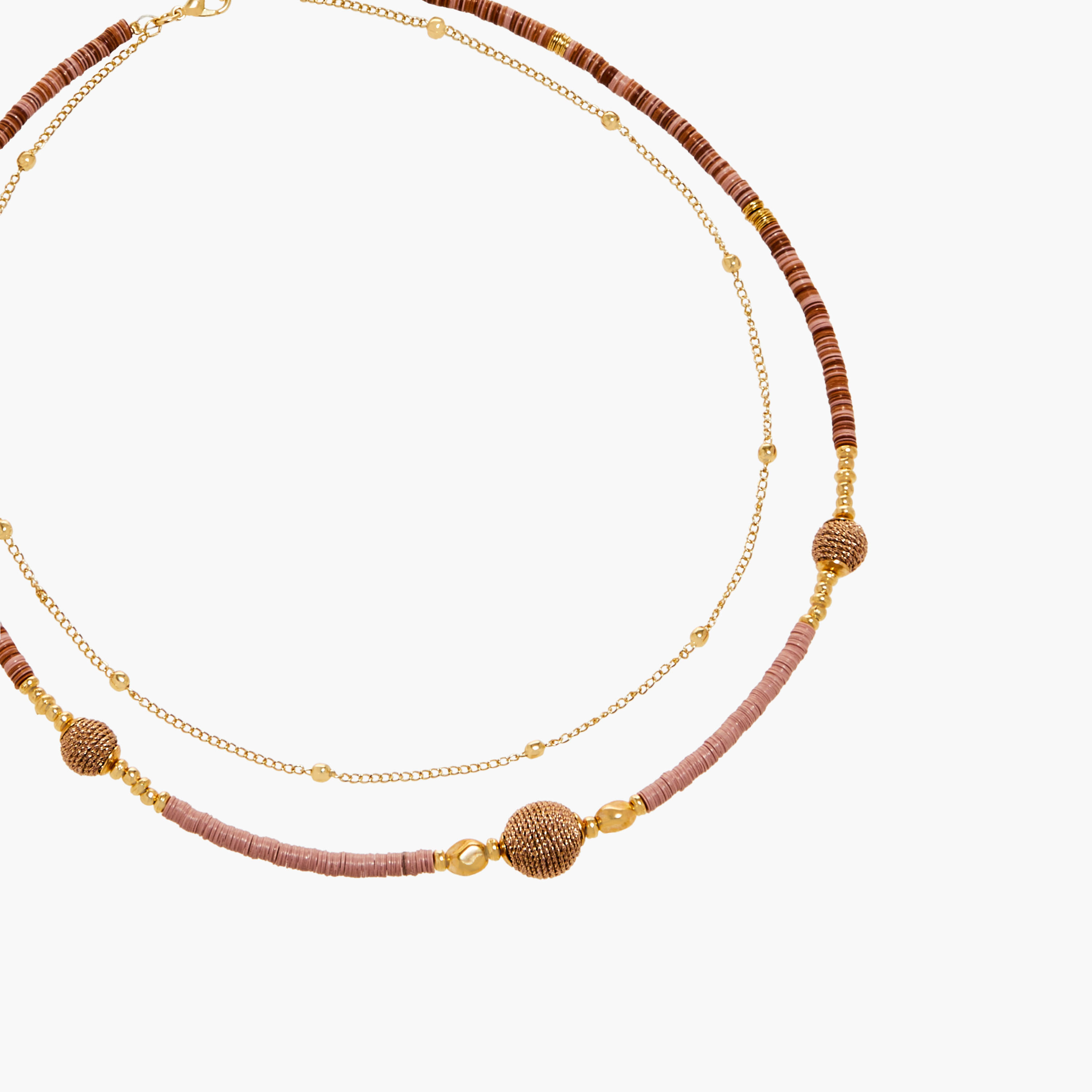 قلادة طبقات ميتاليك وخرز مع مشبك إغلاق-women-watchesandjewellery-jewellery-necklacesandpendants-image-3