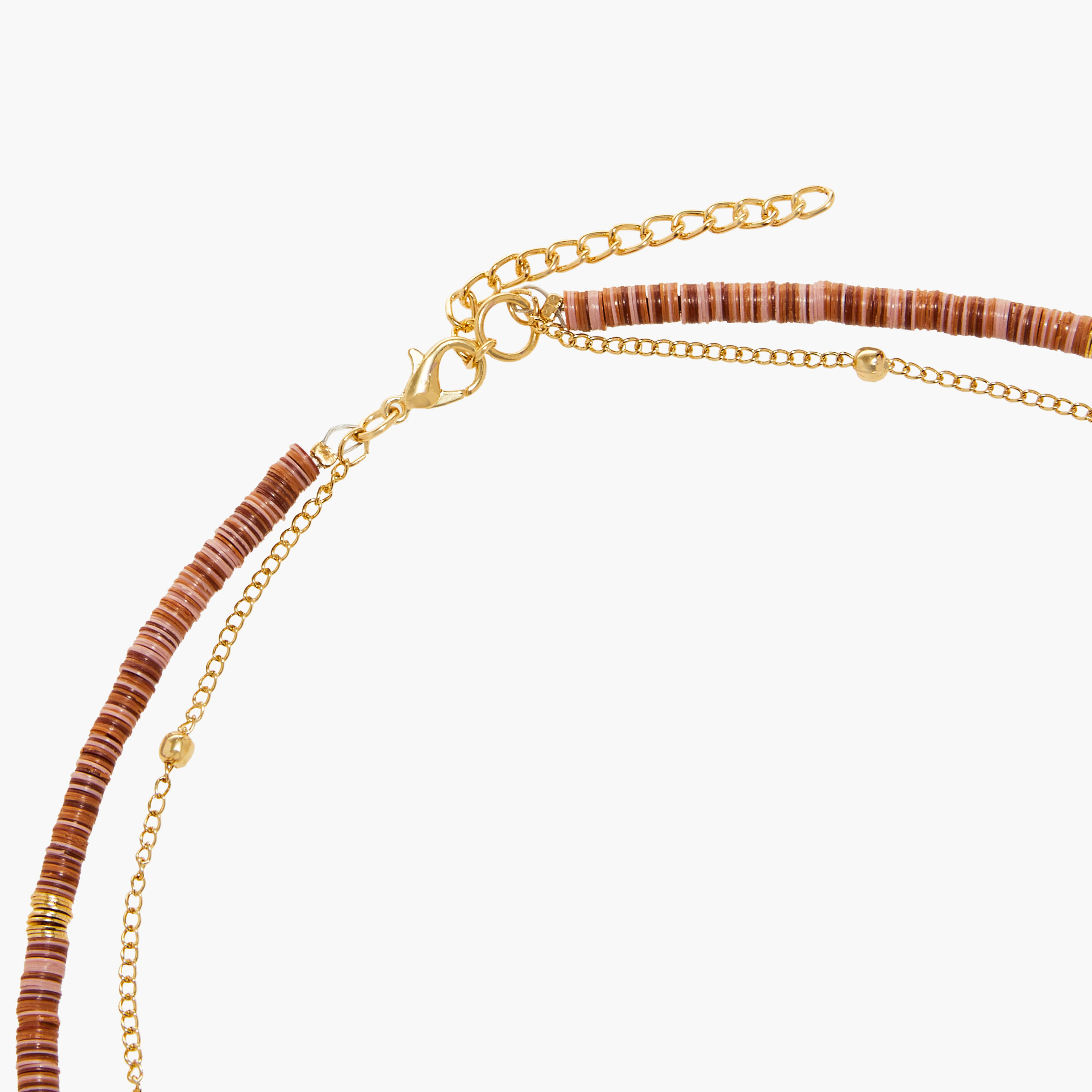 قلادة طبقات ميتاليك وخرز مع مشبك إغلاق-women-watchesandjewellery-jewellery-necklacesandpendants-image-4
