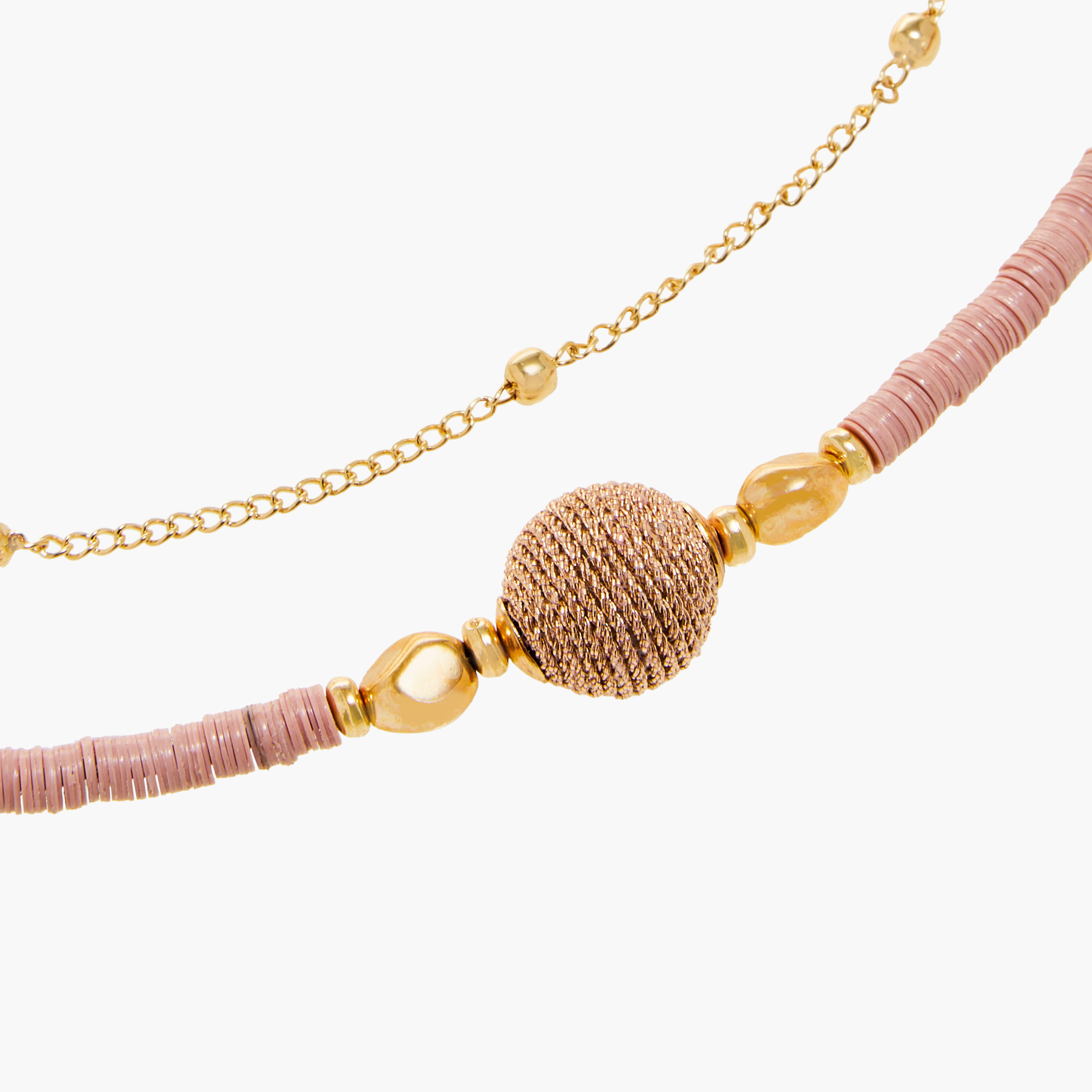 قلادة طبقات ميتاليك وخرز مع مشبك إغلاق-women-watchesandjewellery-jewellery-necklacesandpendants-image-5