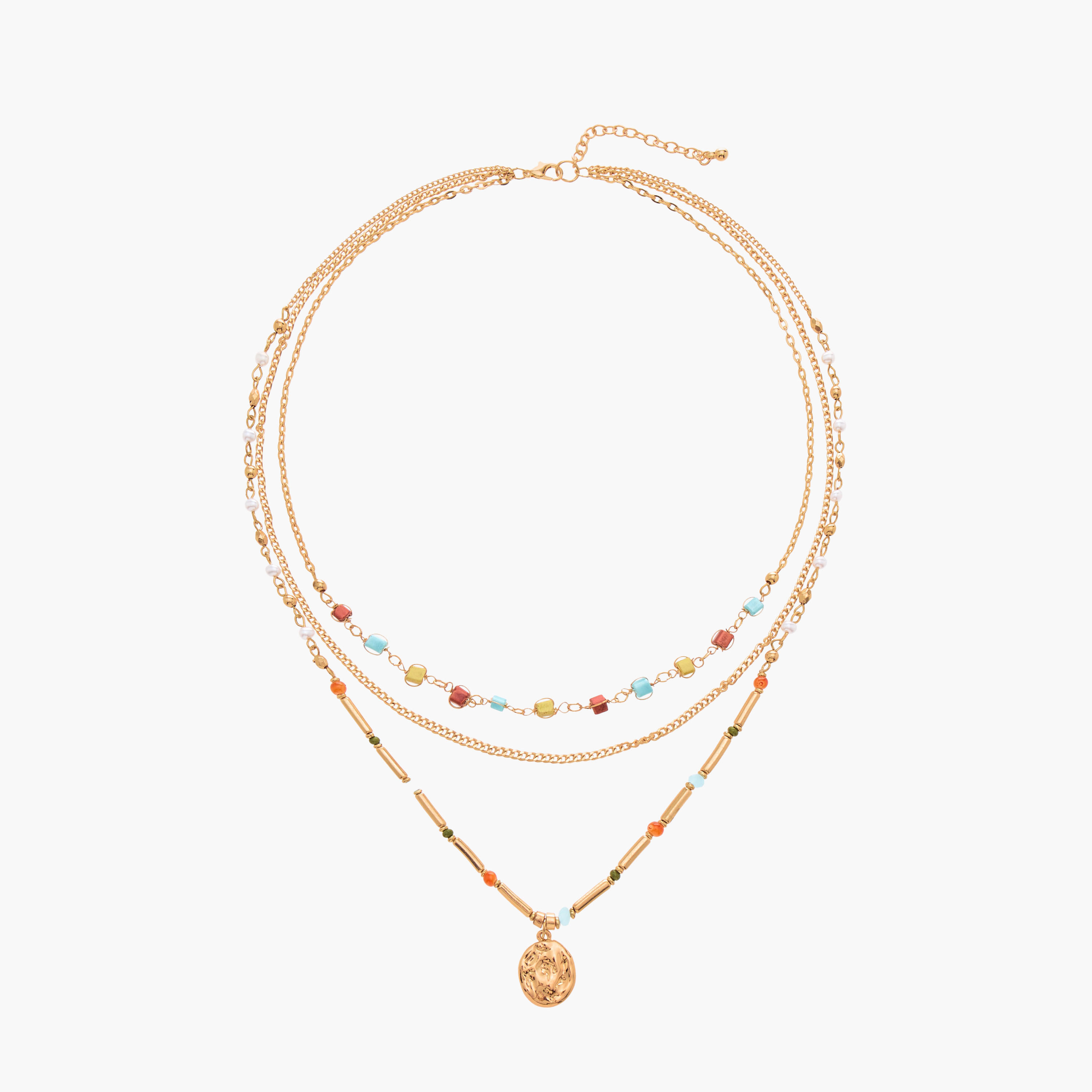 Beaded Layered Necklace with Lobster Clasp Closure-women-watchesandjewellery-jewellery-necklacesandpendants-image-1