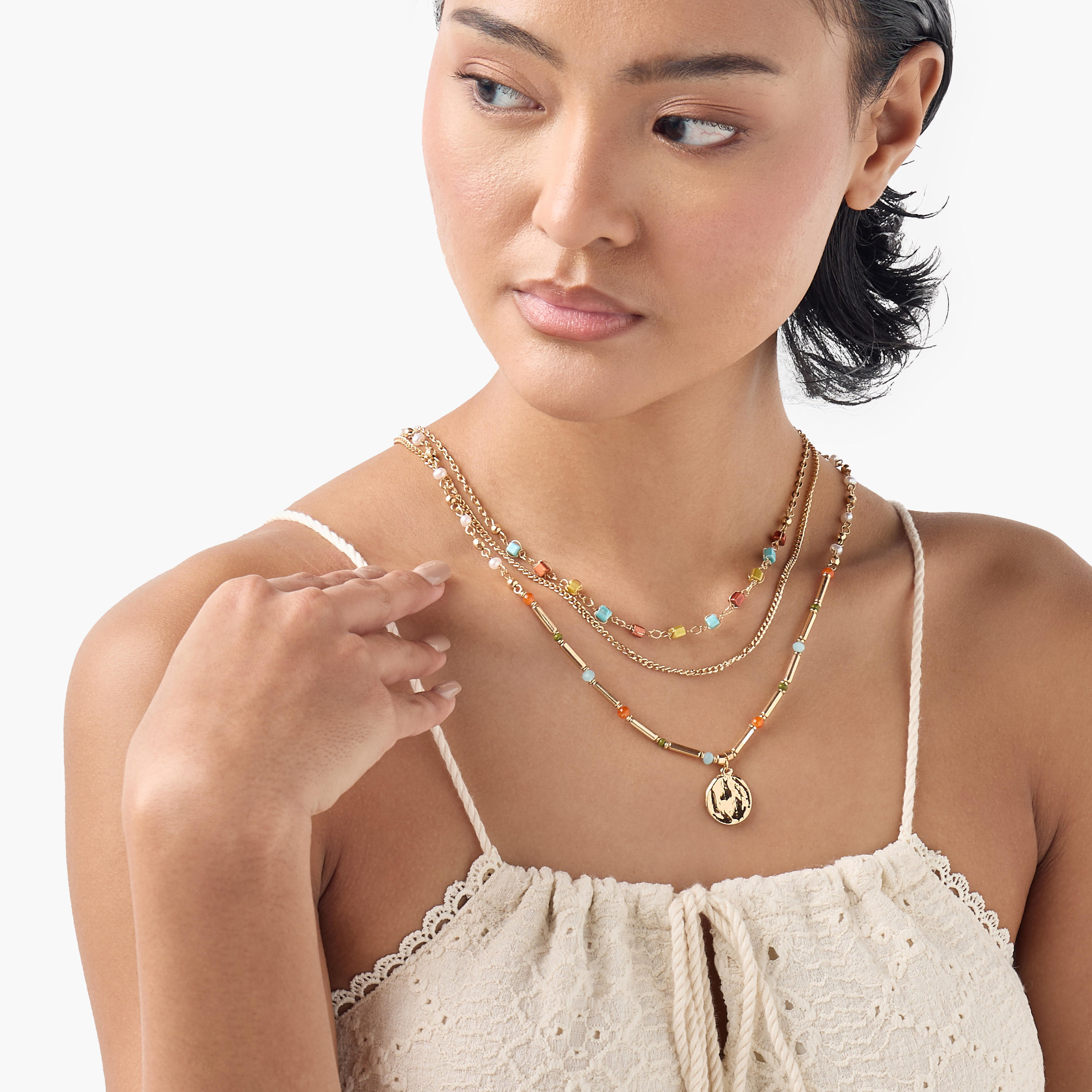 Beaded Layered Necklace with Lobster Clasp Closure-women-watchesandjewellery-jewellery-necklacesandpendants-image-2